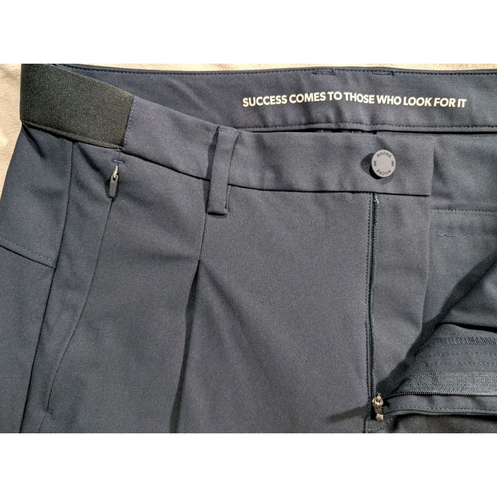 Rhone Rhone Slim 32x26 Commuter Pants in Cropped Navy Blue - Men - Flat Front, Pockets, Stretch, Microfiber, Polyester, Tapered Leg - Casual, Business Size US 32 / EU 48 - 3 Thumbnail