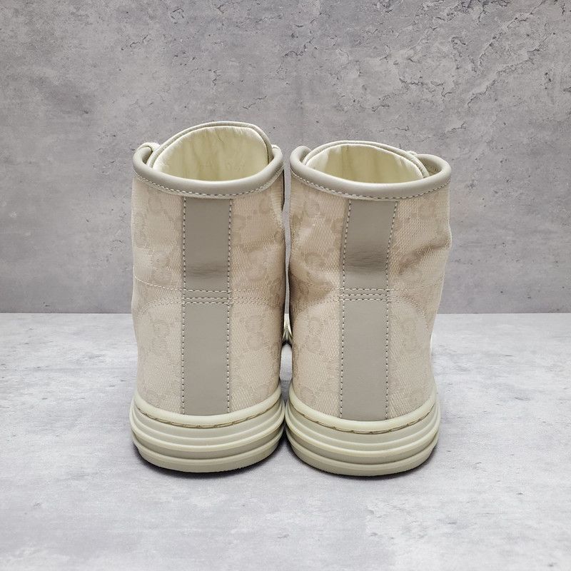 Gucci Gucci Monogram White High-Top Canvas Sneakers Size US 5 / IT 35 - 2 Thumbnail