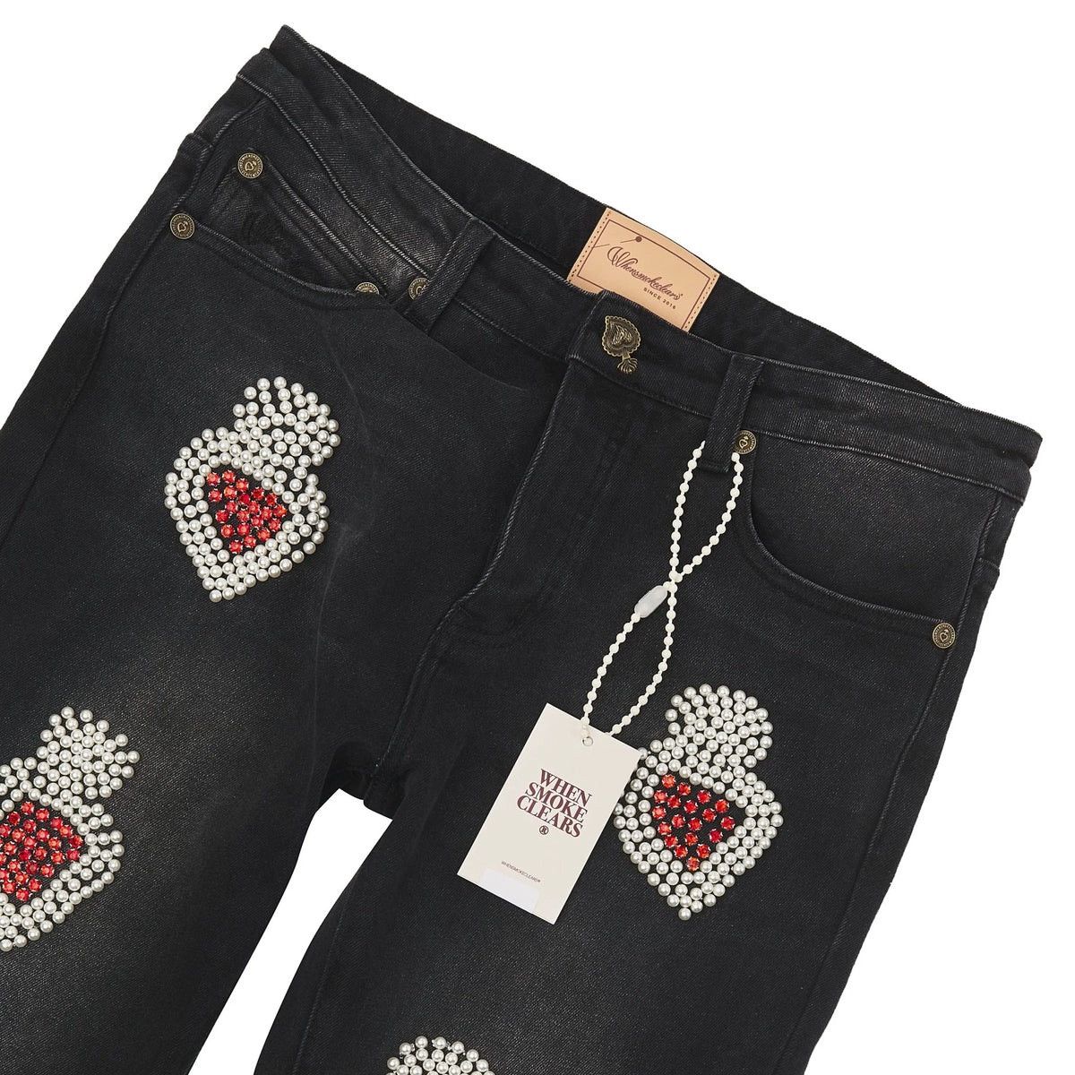 Whensmokeclears WHEN SMOKE CLEARS | PEARL DENIM BLACK | RED SZ 30 Size US 30 / EU 46 - 3 Thumbnail