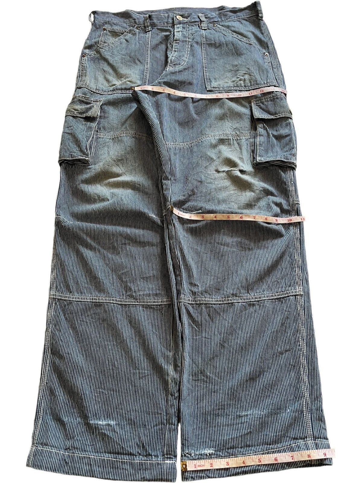 Japanese Brand Vintage Japanese Brand Hickory Style Baggy Cargo Jeans Size US 35 - 13 Thumbnail