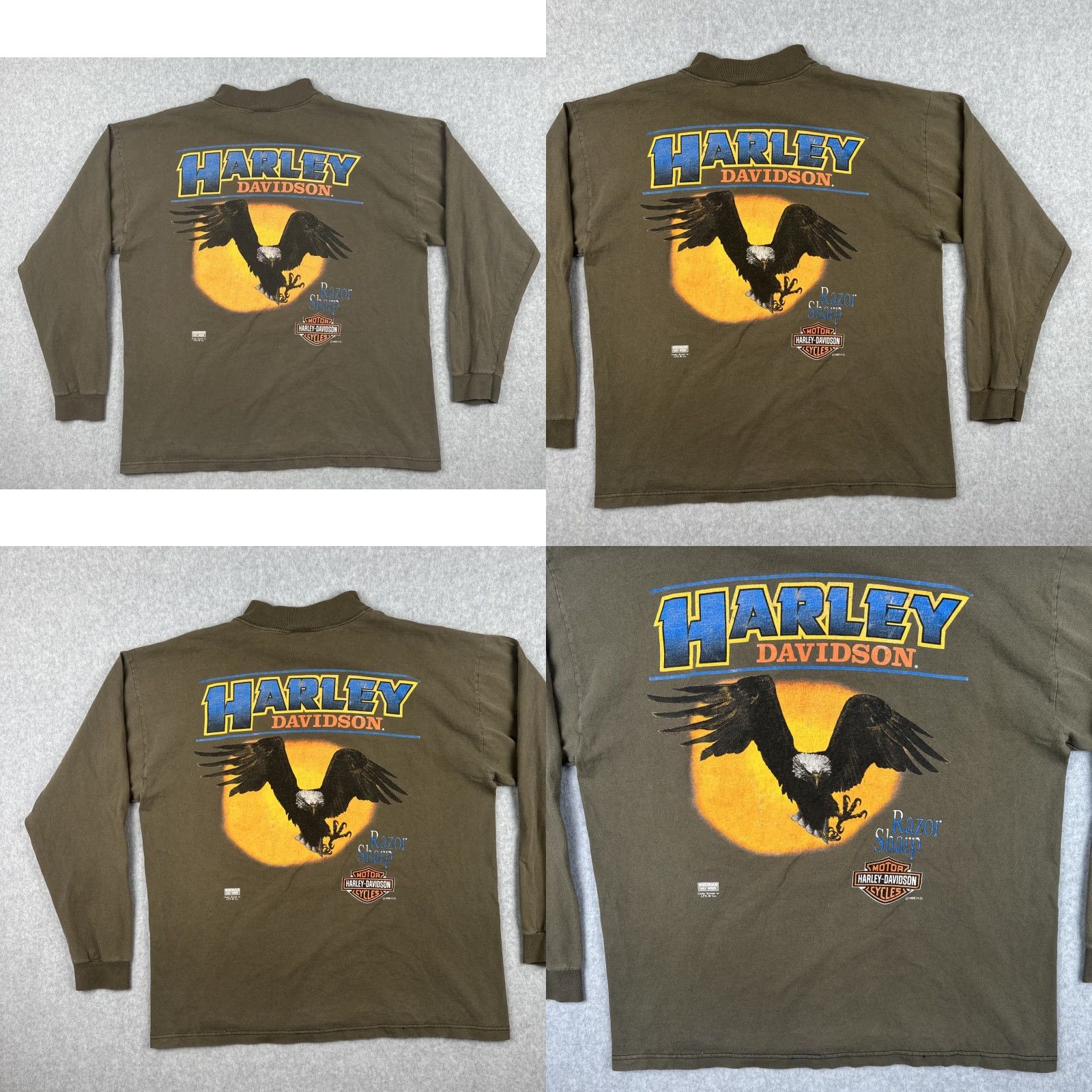 Harley Davidson VINTAGE Harley-Davidson Long Sleeve Pocket Shirt Mens L Green 90s Size US L / EU 52-54 / 3 - 10 Thumbnail