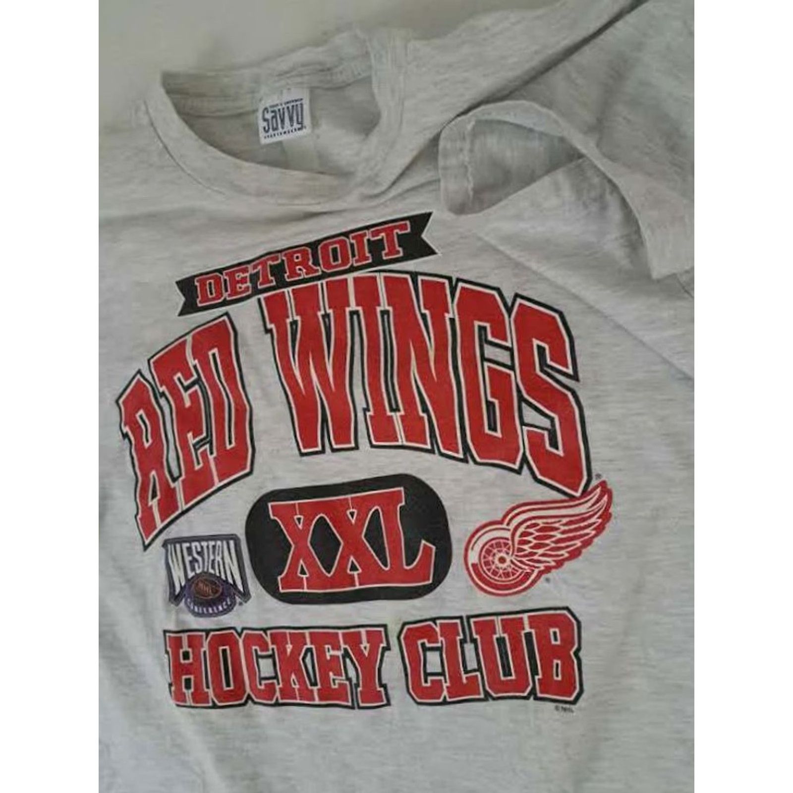 Vintage VINTAGE Detroit Red Wings Hockey Savvy T-Shirt USA 2XL Light Grey XS? Size US XXL / EU 58 / 5 - 2 Thumbnail