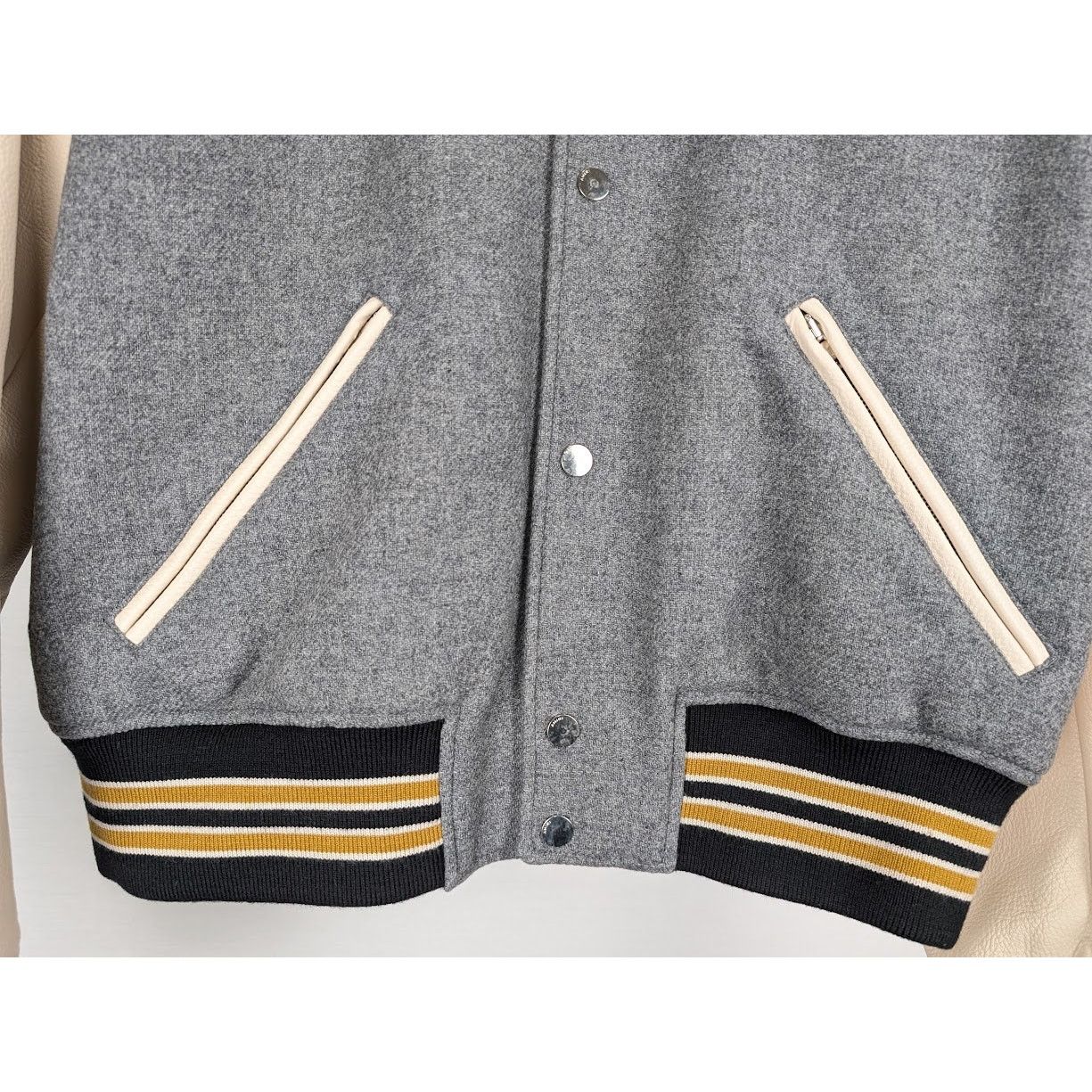 Amiri o1rshd1 Oversized Stars Varsity Jacket in Gray Size US XL / EU 56 / 4 - 10 Thumbnail