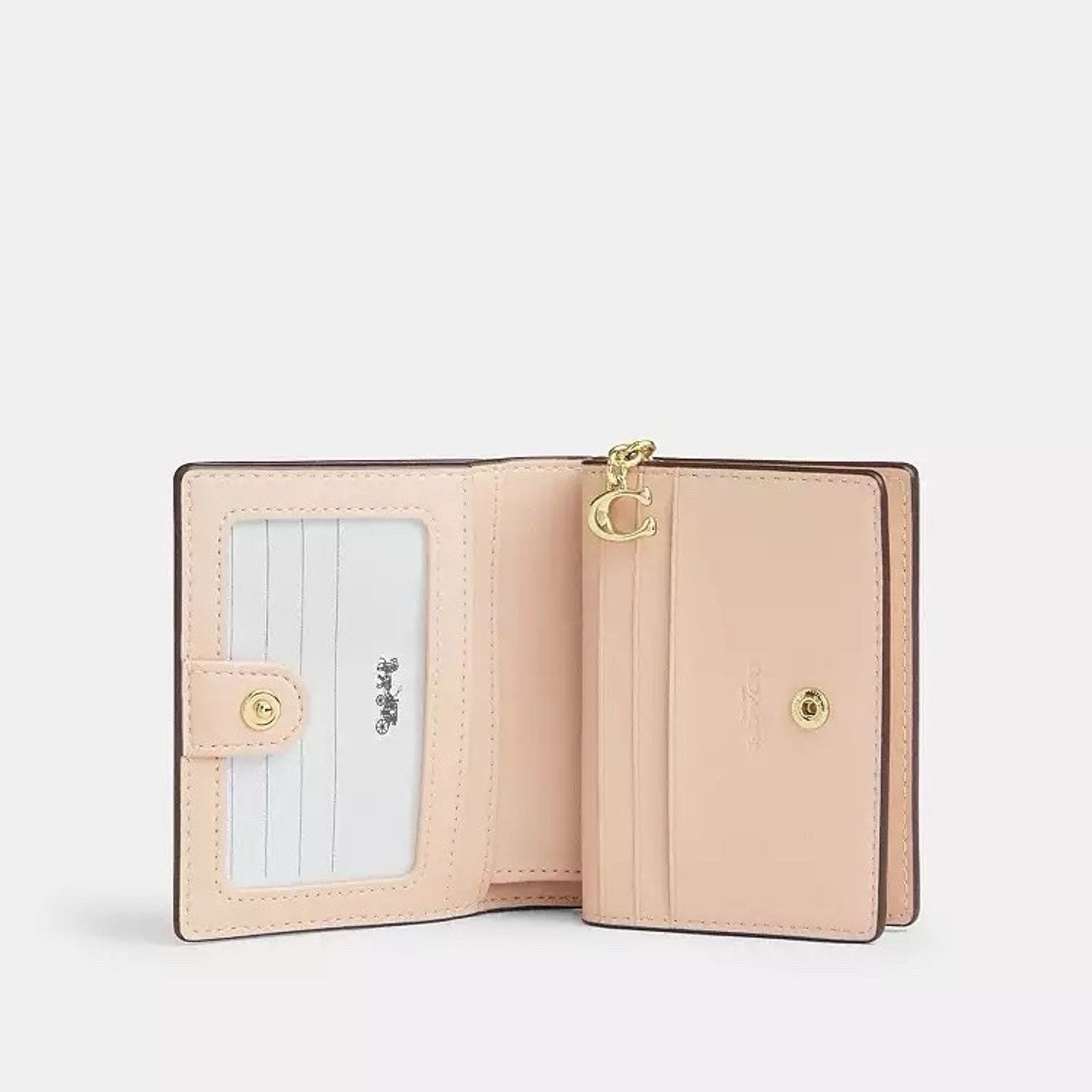 Coach NWT Coach Snap Wallet Pretty Gold/Chalk/Pink CEC37 Size ONE SIZE - 10 Thumbnail