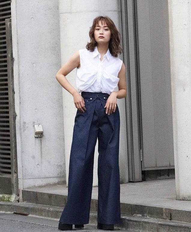 JOHN LAWRENCE SULLIVAN × Japanese Brand John Lawrence Sullivan Rigid Denim Wide Pants Size 25" / US 0 / IT 36 - 1 Thumbnail