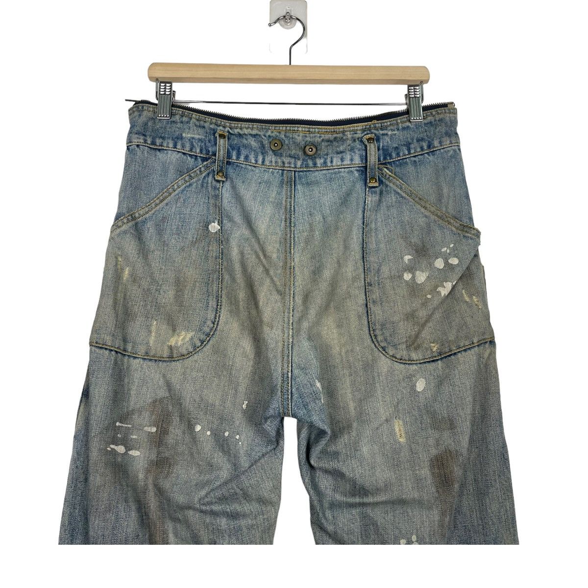 Japanese Brand THRASHED💥BLUE UNION MADE PAINTER DISTRESSED DENIM JEAN Size US 32 / EU 48 - 9 Thumbnail
