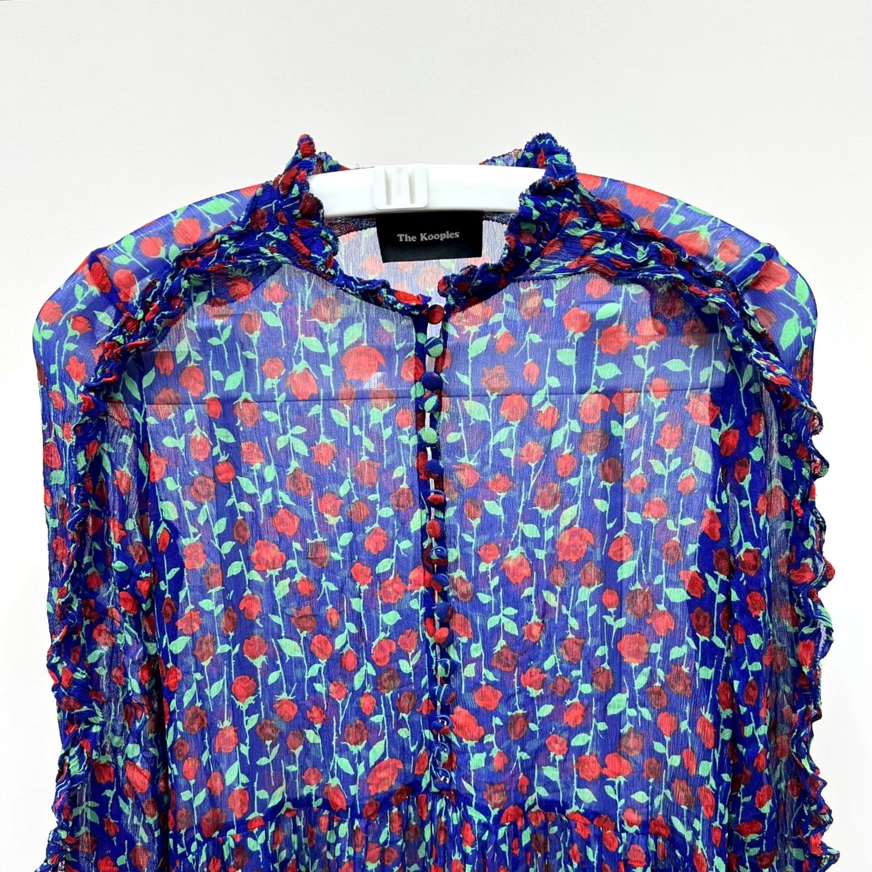 The Kooples The Kooples Rosa Printed Chiffon Mini Dress Ladies Size 1 Multicolor Floral 100% Viscose Dress Womens Small Pattern 90s? Size XS / US 0-2 / IT 36-38 - 2 Thumbnail