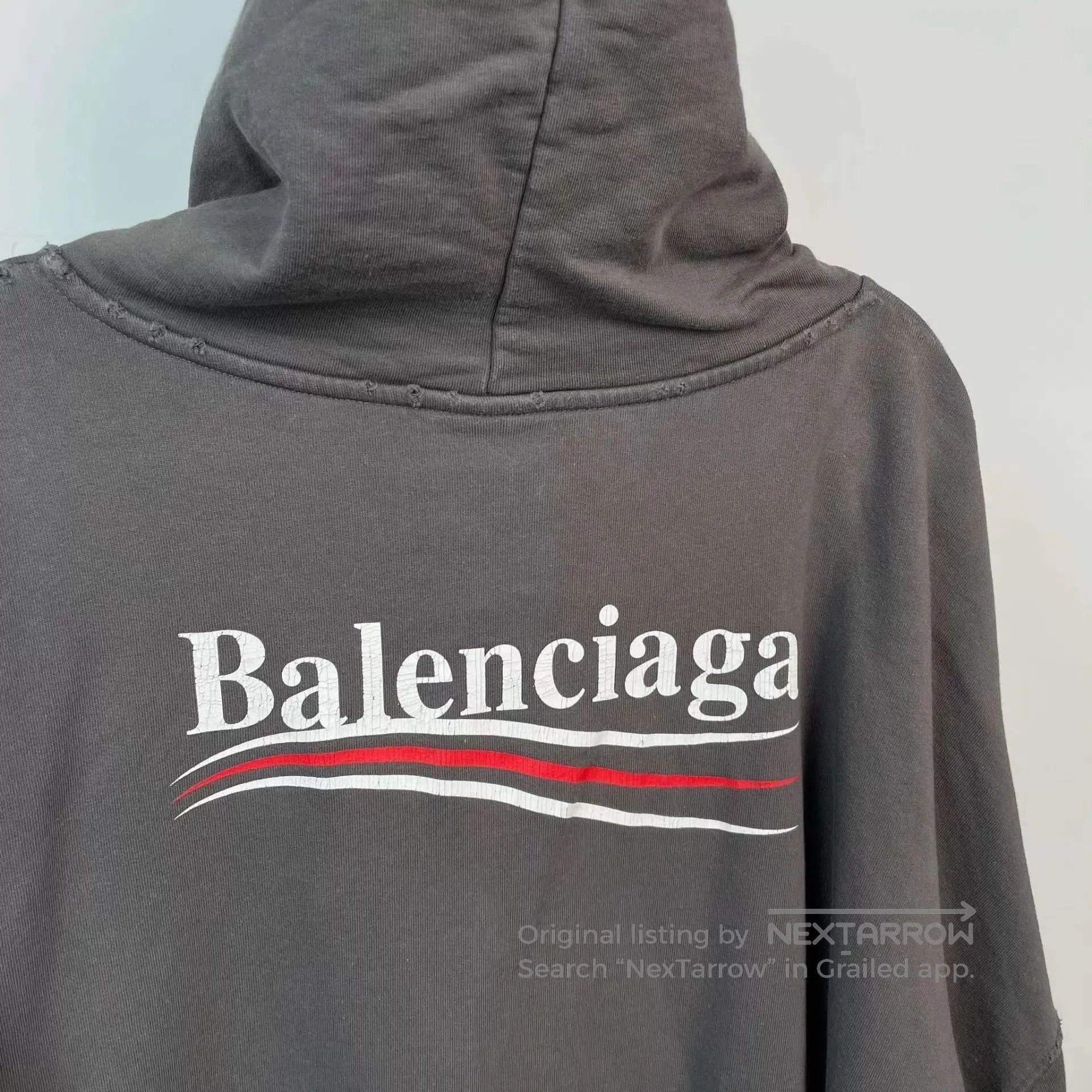 Balenciaga Gray Oversized Hoodie with Front Pocket . Size US XL / EU 56 / 4 - 3 Thumbnail
