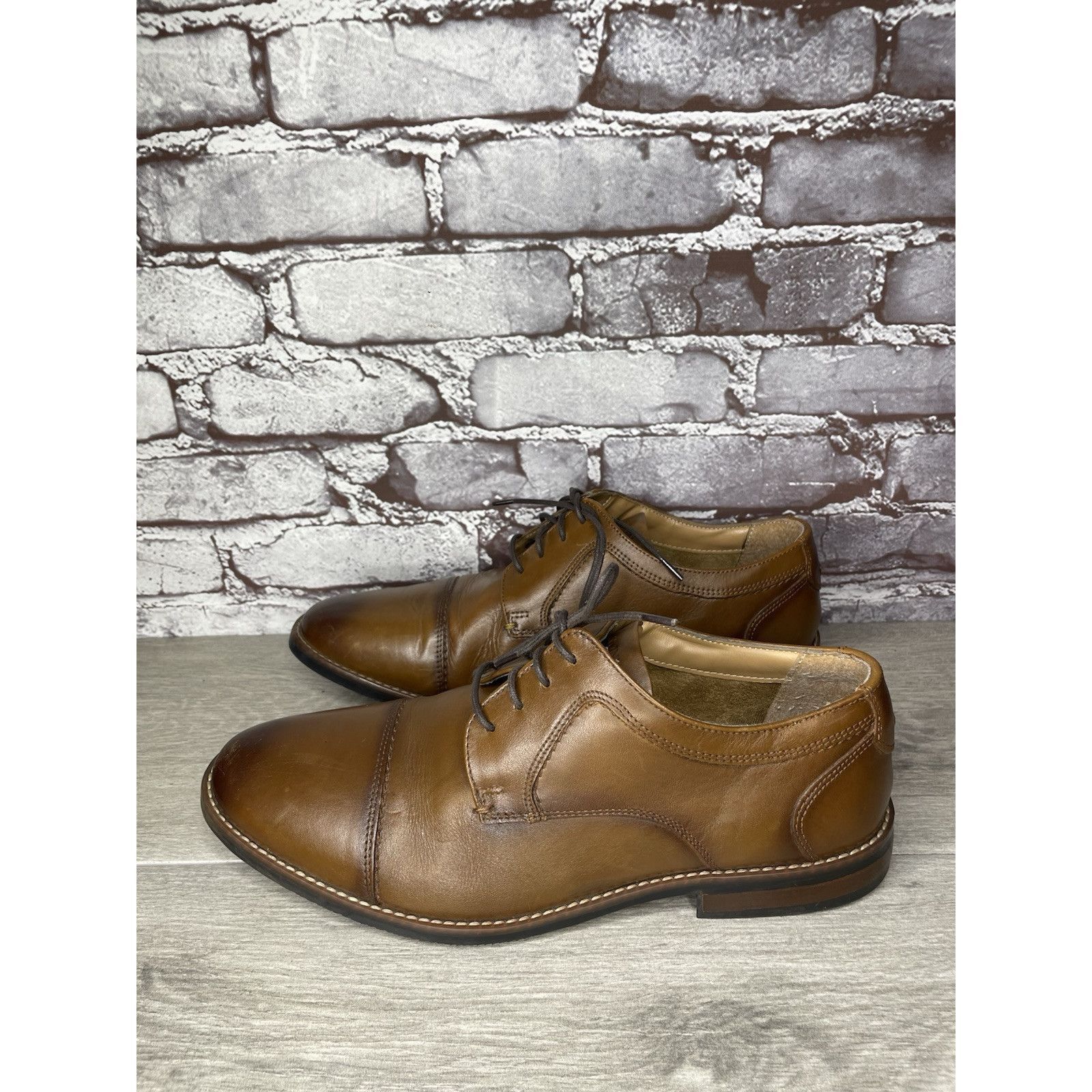 Nunn Bush Nunn Bush Mens Brown Cap Toe Comfort Gel Lace Up Shoes Size Size US 10.5 / EU 43-44 - 12 Thumbnail