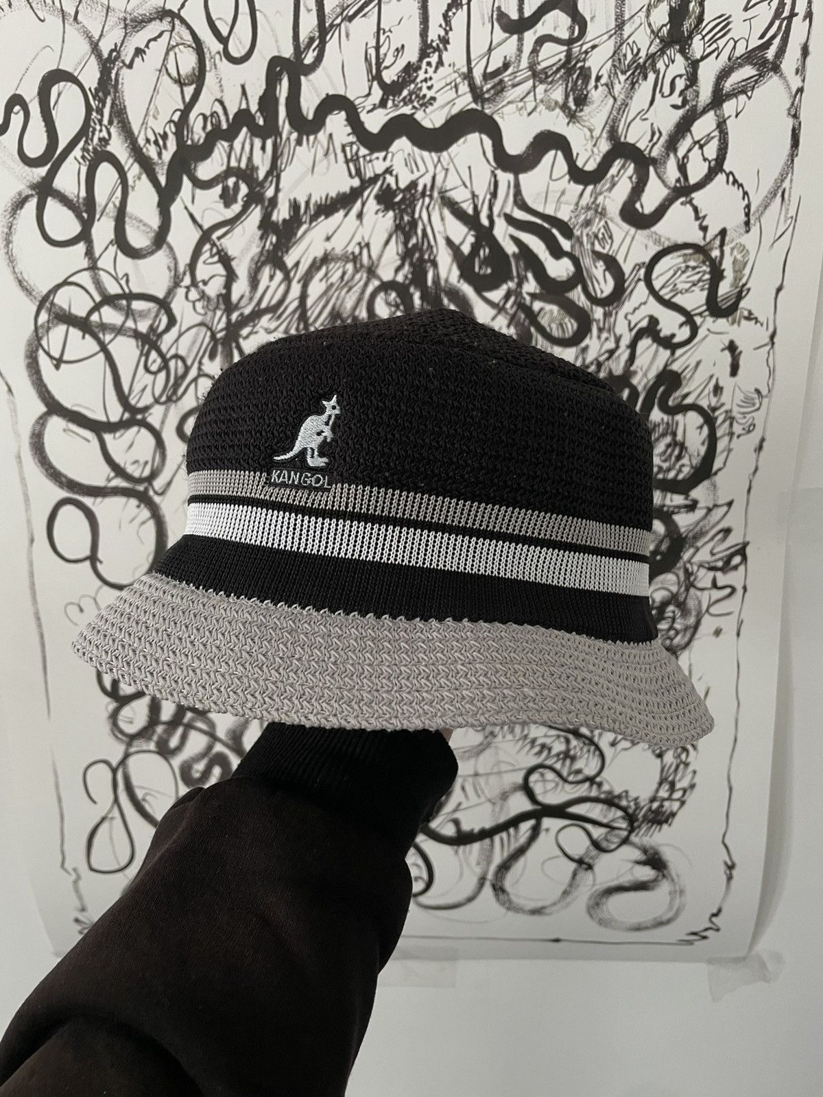 Kangol × Vintage 🔥Kangol🔥 Bucket Hat Colour Black/Grey Style Y2k Size ONE SIZE - 1 Thumbnail