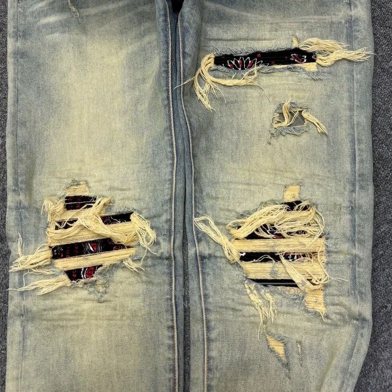 Amiri Amiri Distressed Destroyed Knife Cut Slim Fit Denim Jeans Size US 34 / EU 50 - 3 Thumbnail