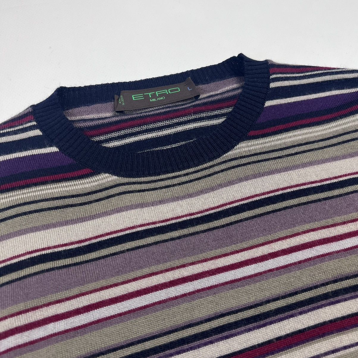 Etro Etro 100% wool stripped sweater Size US M / EU 48-50 / 2 - 2 Thumbnail