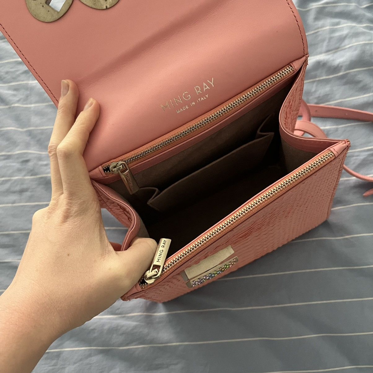 Other Ming Ray London pink snakeskin backpack Size ONE SIZE - 5 Thumbnail
