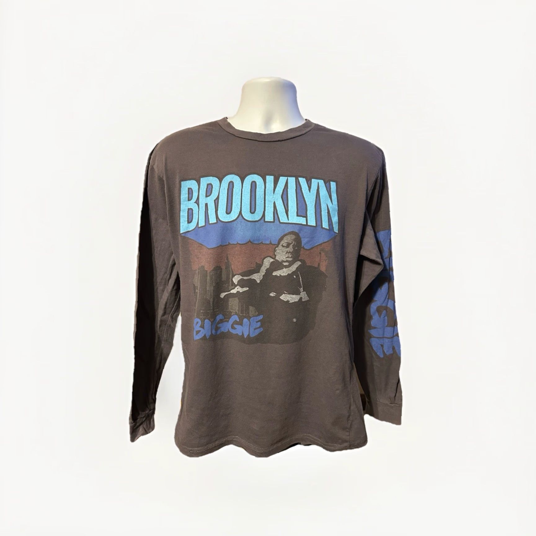 Vintage Brooklyn Mint The Notorious BIG Biggie Smalls Long Sleeve Shirt Men L Gray 90s Hip Hop Logo Graphic Crew Neck Size US L / EU 52-54 / 3 - 4 Thumbnail