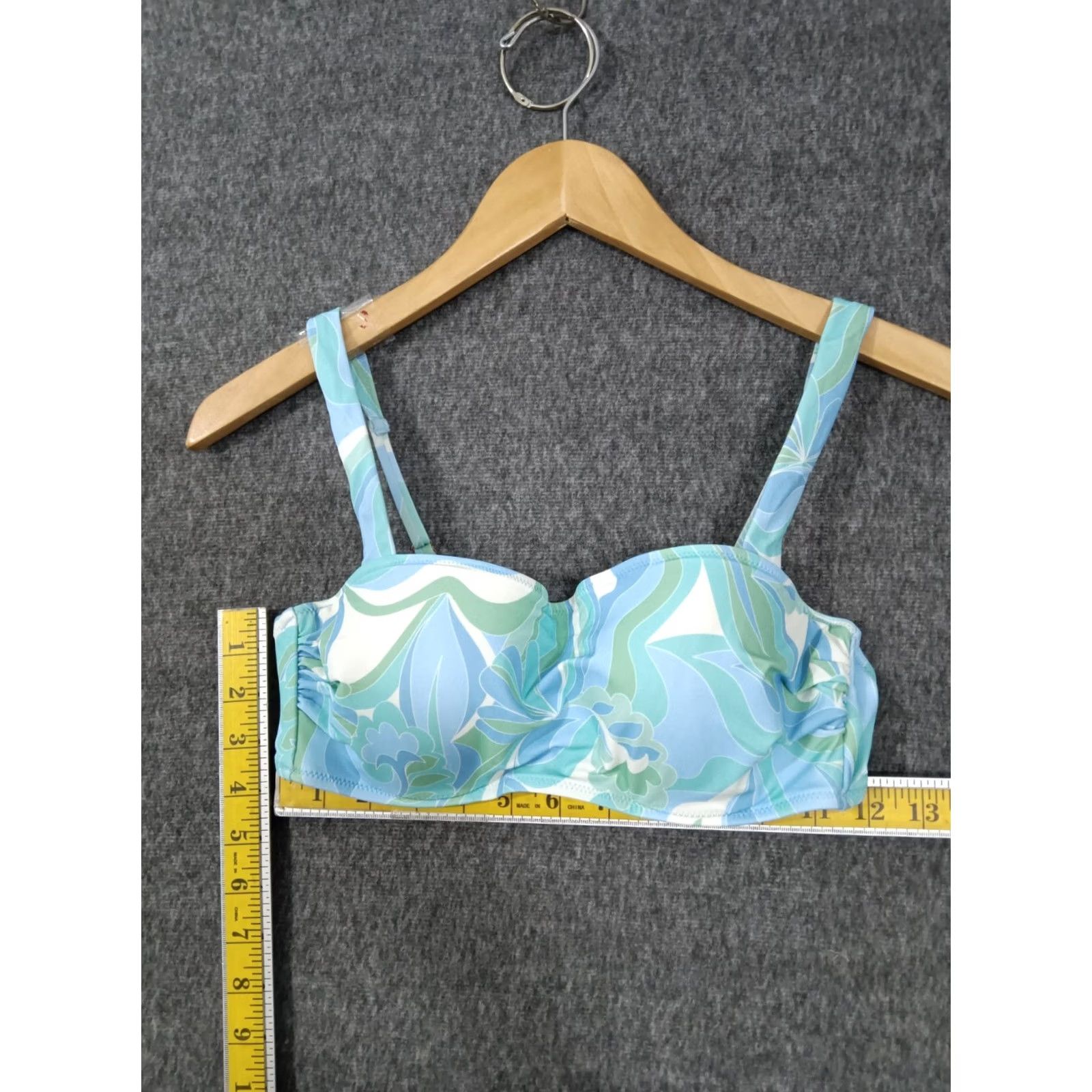 Vintage Shade & Shore Women’s Lift Square Neck Bralette Top Blue Floral Print 34B Shirt Adult White? Size XXS / US 00 / IT 34 - 4 Thumbnail