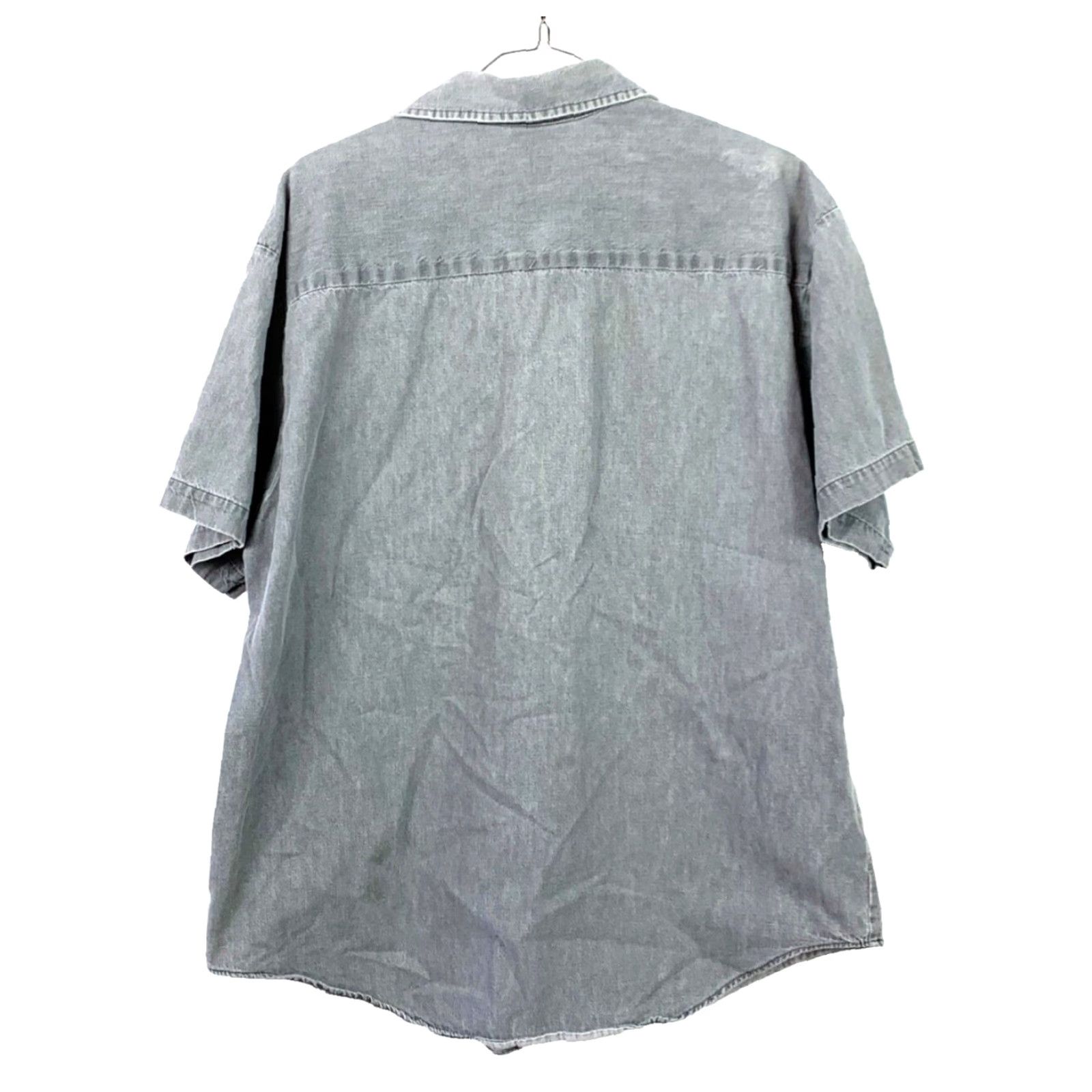 Denime Vintage Crystal Springs Gray Denim Cotton Short Sleeve Button Shirt Large Size US L / EU 52-54 / 3 - 7 Thumbnail