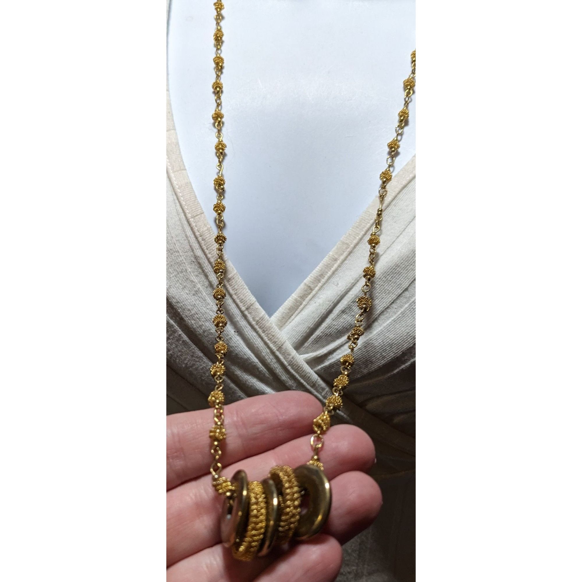 Other Bright Abstract Beaded Gold And Silver Necklace Size ONE SIZE - 7 Thumbnail