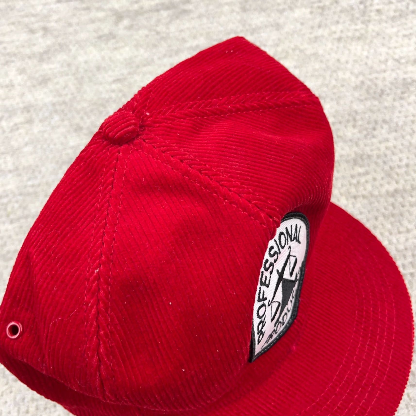 Vintage Vintage Red Corduroy Trucker Hat Cap Made in USA 80s Retro Outdoor Men's Adjustable Size ONE SIZE - 3 Thumbnail