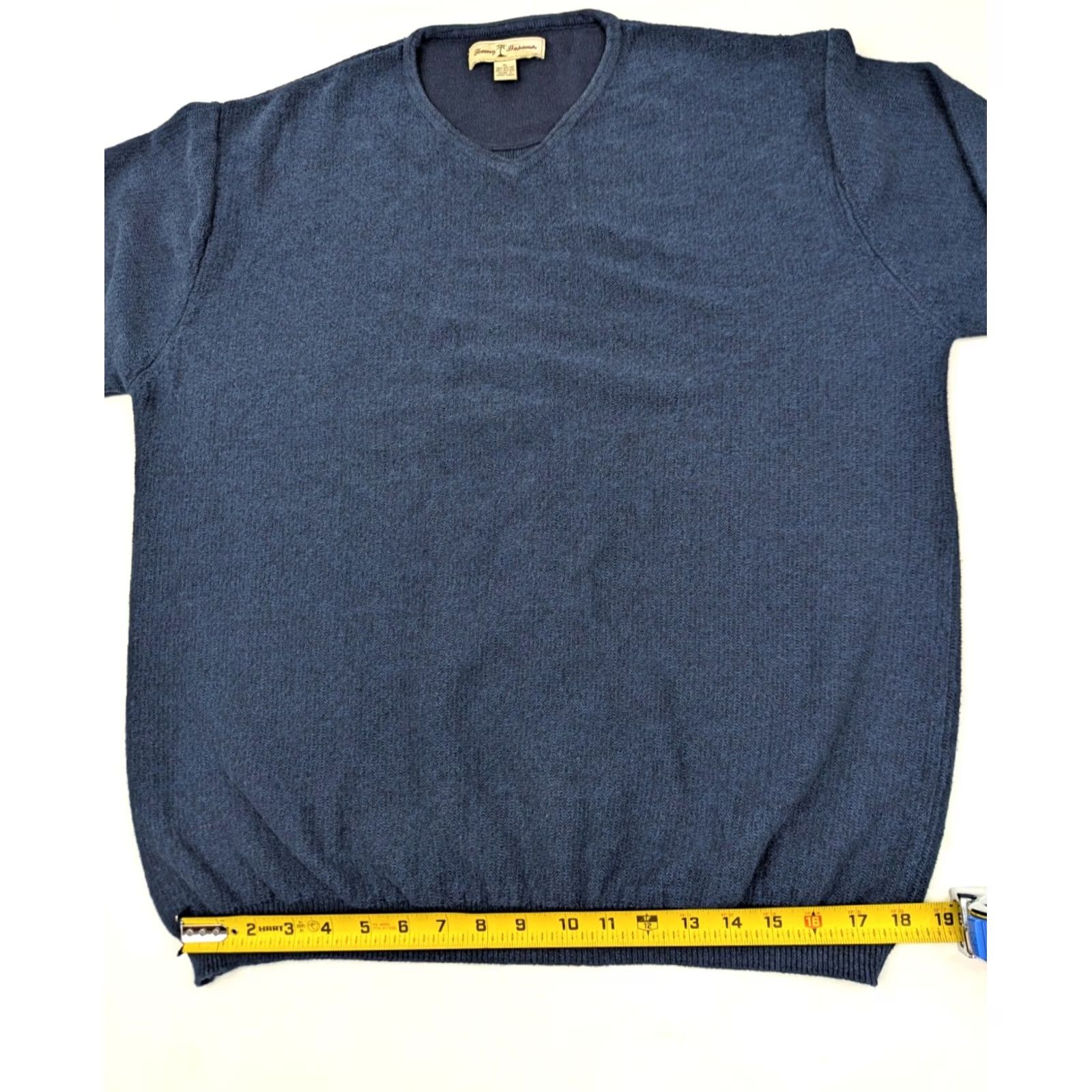 Tommy Bahama Tommy Bahama Sweater Men XL Pullover V-Neck Heathered Blue Mid-Weight Knit Lounge Casual Shirt Size US XL / EU 56 / 4 - 4 Thumbnail