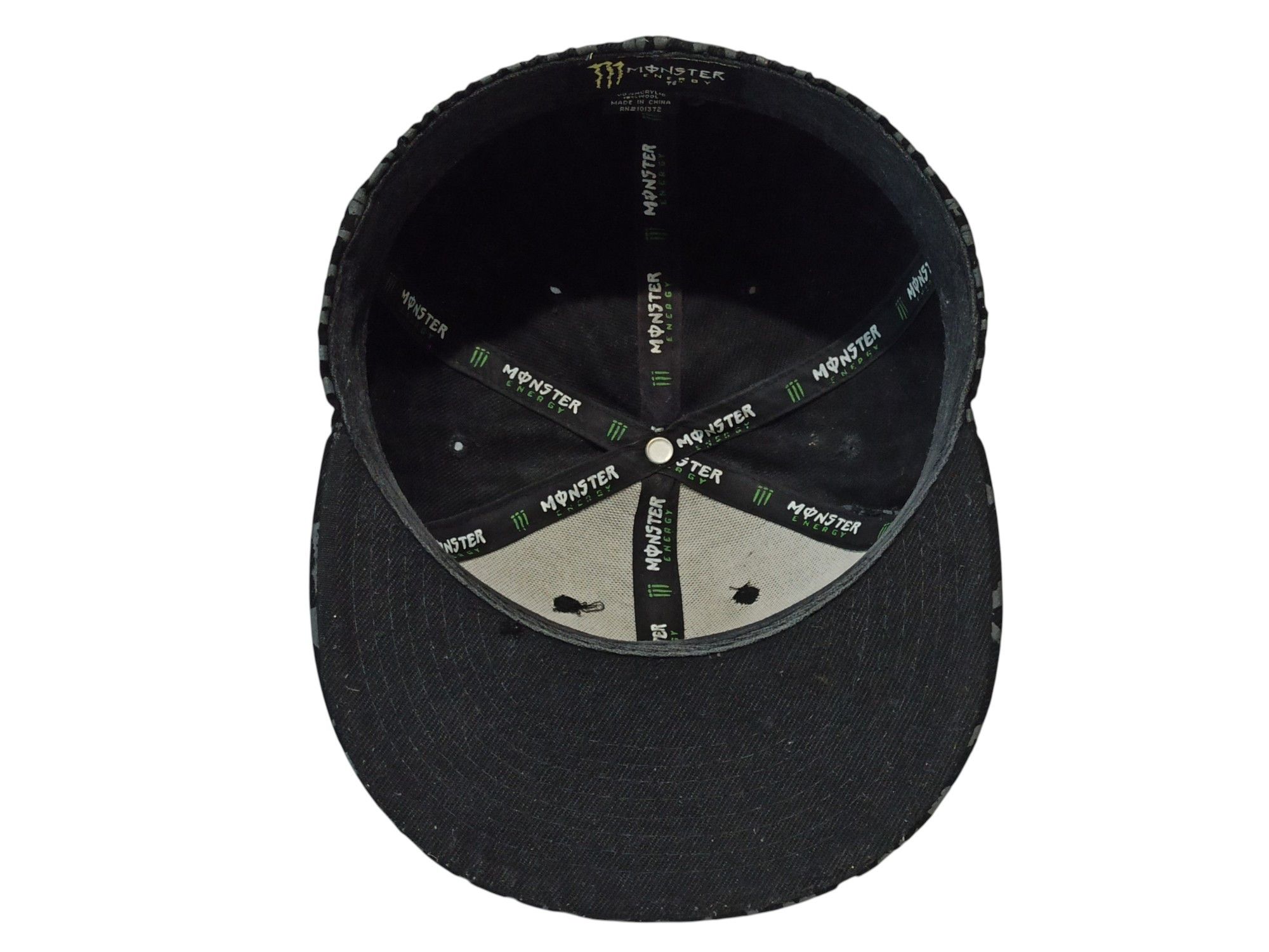 Designer Monster Energy Y2K Snapback Cap Black Gray Neon Logo 7 3/8 Size ONE SIZE - 4 Thumbnail