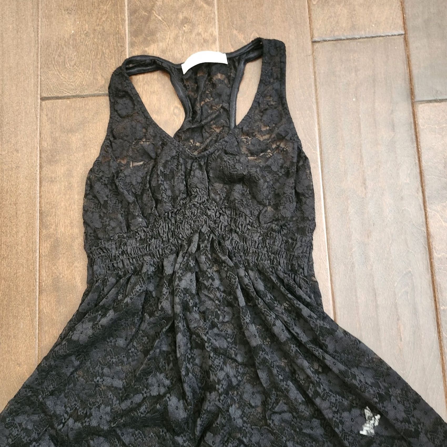 Vintage Phanuel Women's Black Sheer Lace Floral Top Tank - M, Regular, Nylon Spandex, Sleeveless, Pullover, Casual, Black, Floral, Shirt, Women Size M / US 6-8 / IT 42-44 - 4 Thumbnail