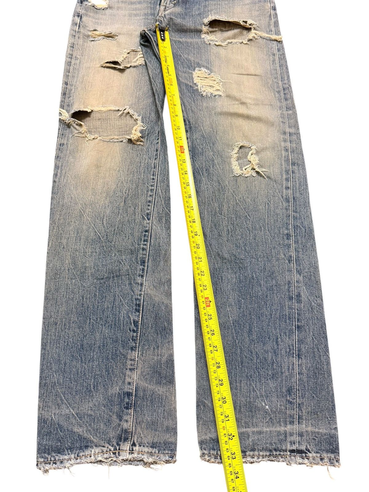 Edwin Vintage Edwin 505 Selvedge Mud Wash Faded Distressed Style Size US 31 - 16 Thumbnail