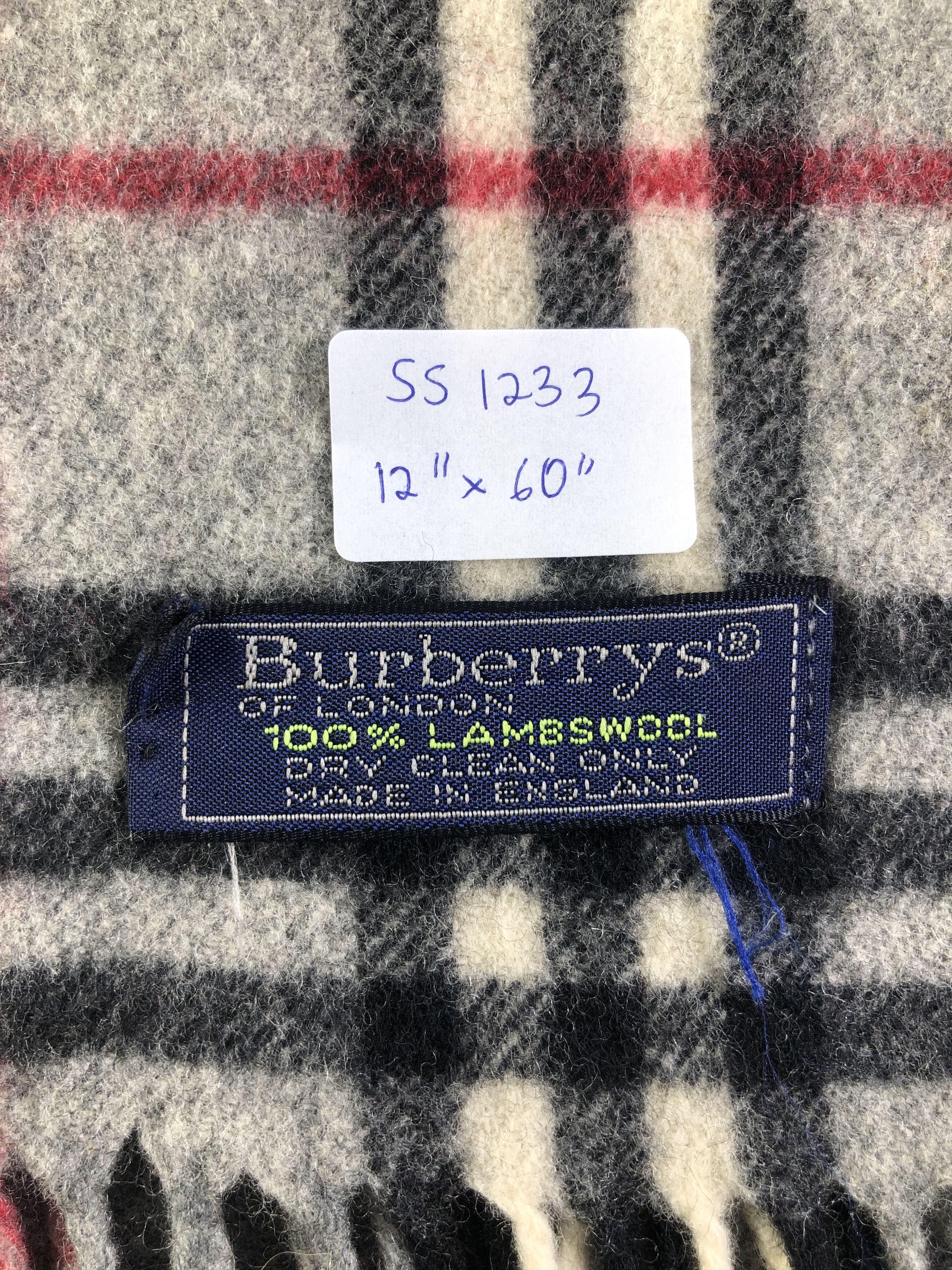 Burberry Burberrys Lambswool Scarf / Muffler / Neckwear SS1233 Size ONE SIZE - 4 Thumbnail