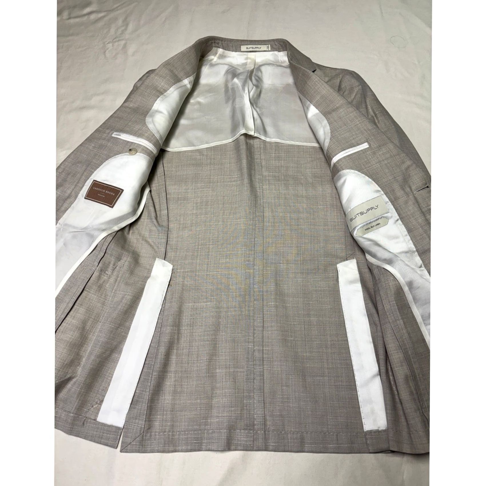 Suitsupply Suitsupply Havana Patch Blazer Light Grey Wool Silk Linen Slim Fit 34r Size 34R - 5 Thumbnail