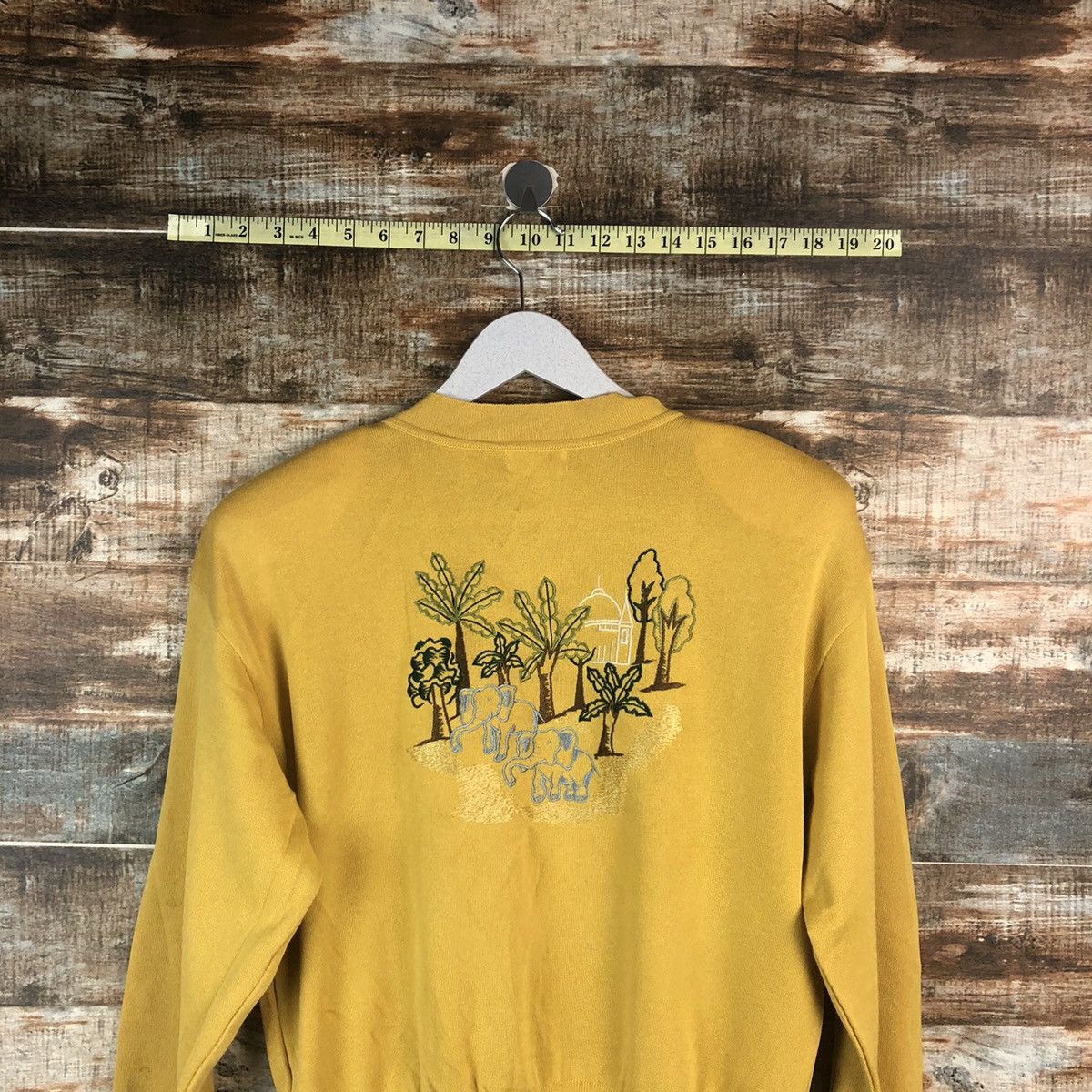 Japanese Brand × Vintage Eljuone elephant Yellow Cardigan Knitwear #A2284 Size M / US 6-8 / IT 42-44 - 14 Thumbnail