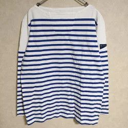 image of Kapital Stripe Three Quarter Sleeve T-Shirt in White, Men's (Size Medium)