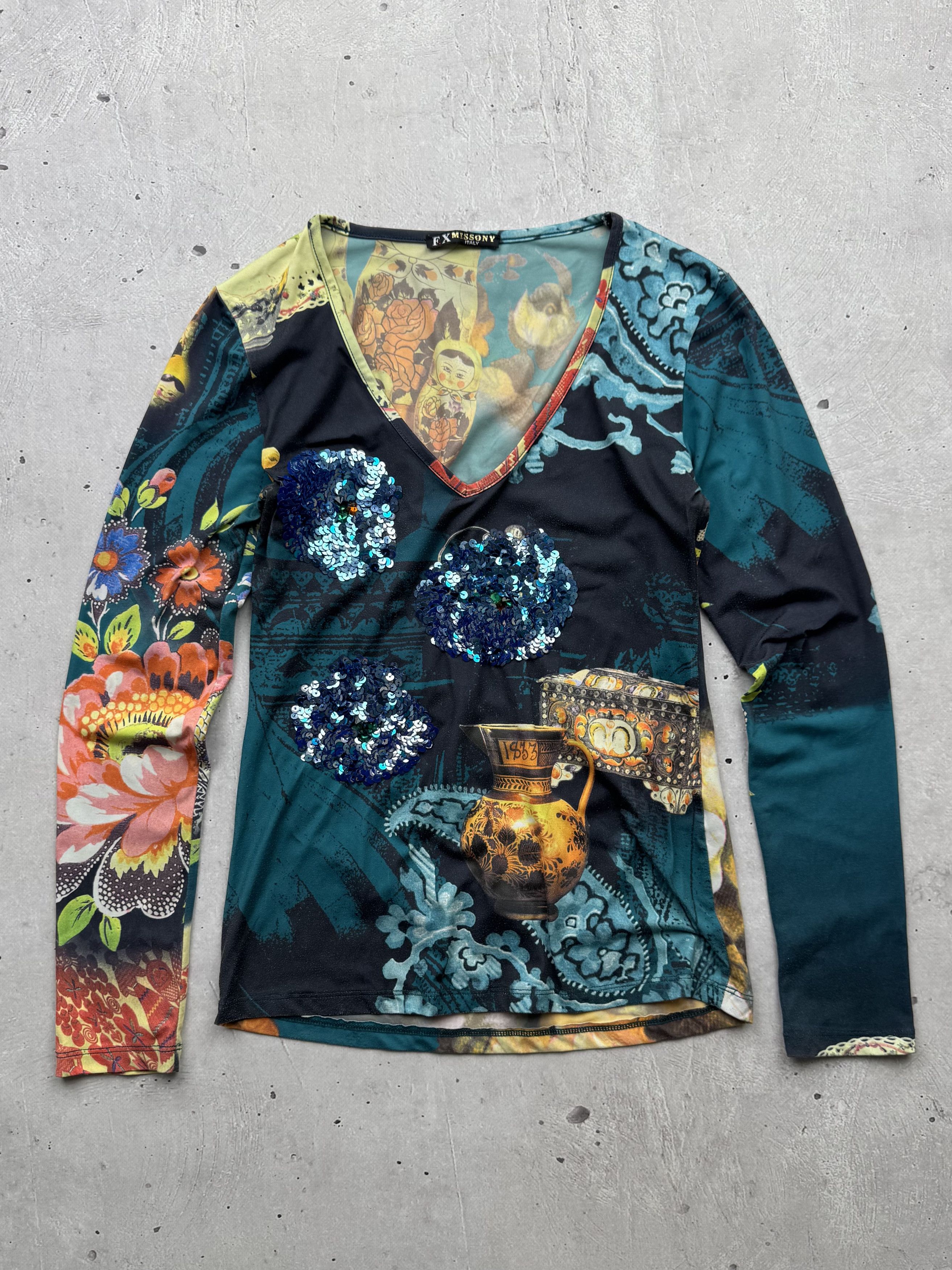 Japanese Brand × Vintage Vintage Full Printed Amazing Long Sleeve Size S / US 4 / IT 40 - 1 Thumbnail