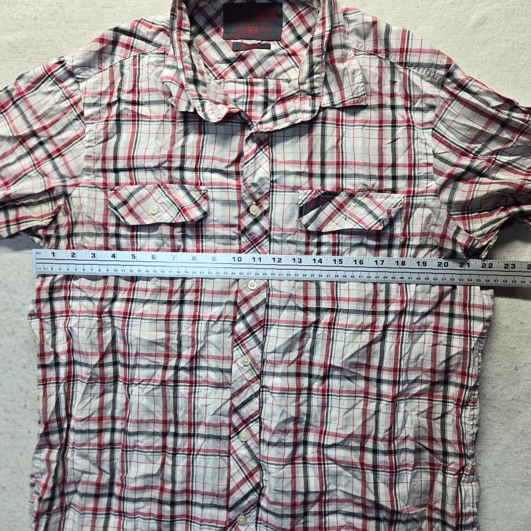 Ecko Unltd. Ecko Unlit Marc Ecko Shirt Button Up Short Sleeve Red Plaid Adult Men's XL Size US XL / EU 56 / 4 - 4 Thumbnail