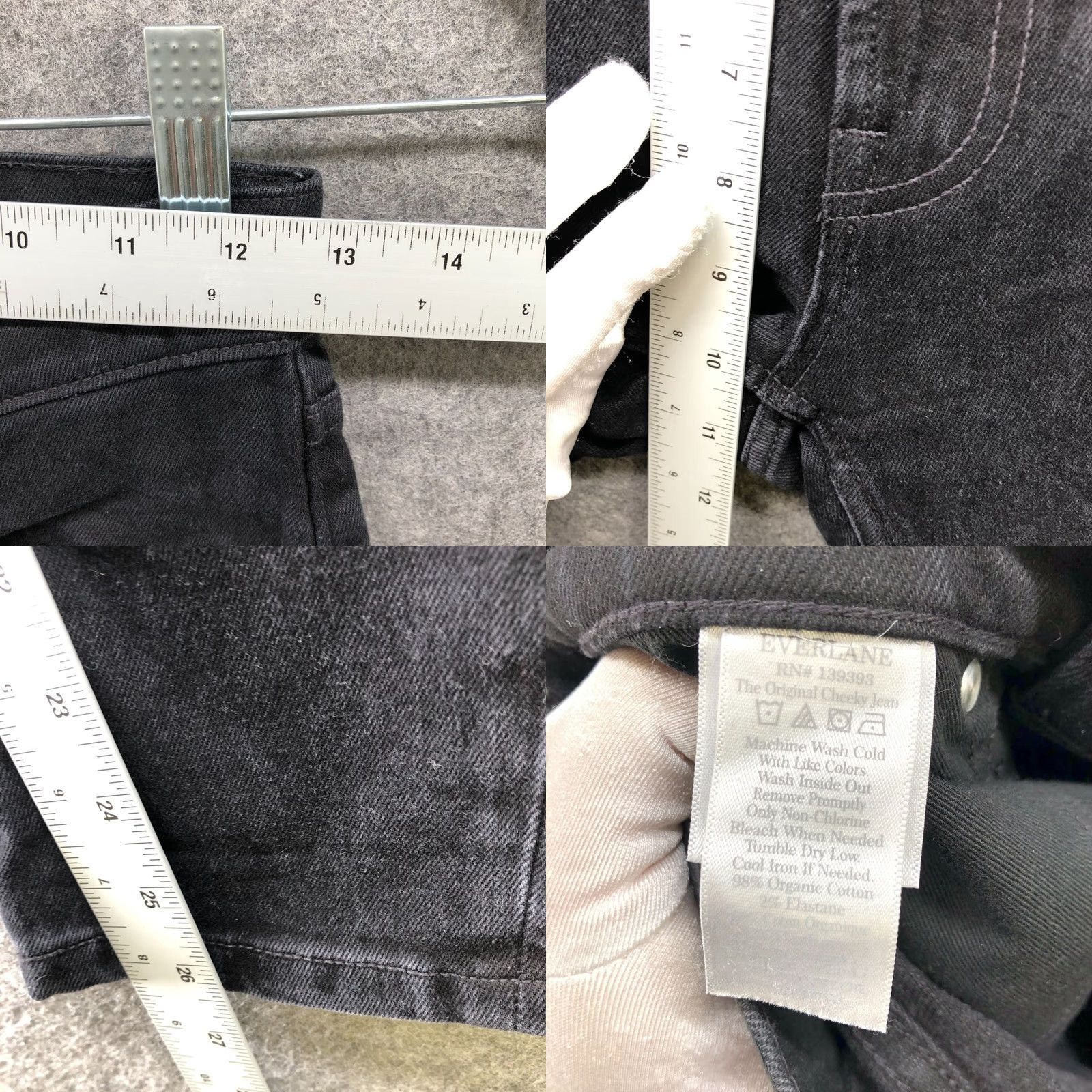 Everlane VINTAGE? No. Everlane Original Cheeky Jean Womens 24 Crop Black Organic Cotton High Rise Denim 5-Pocket Regular Womens Jeans 24 Black Cropped Slim? Size 42" / US 20 - 8 Thumbnail