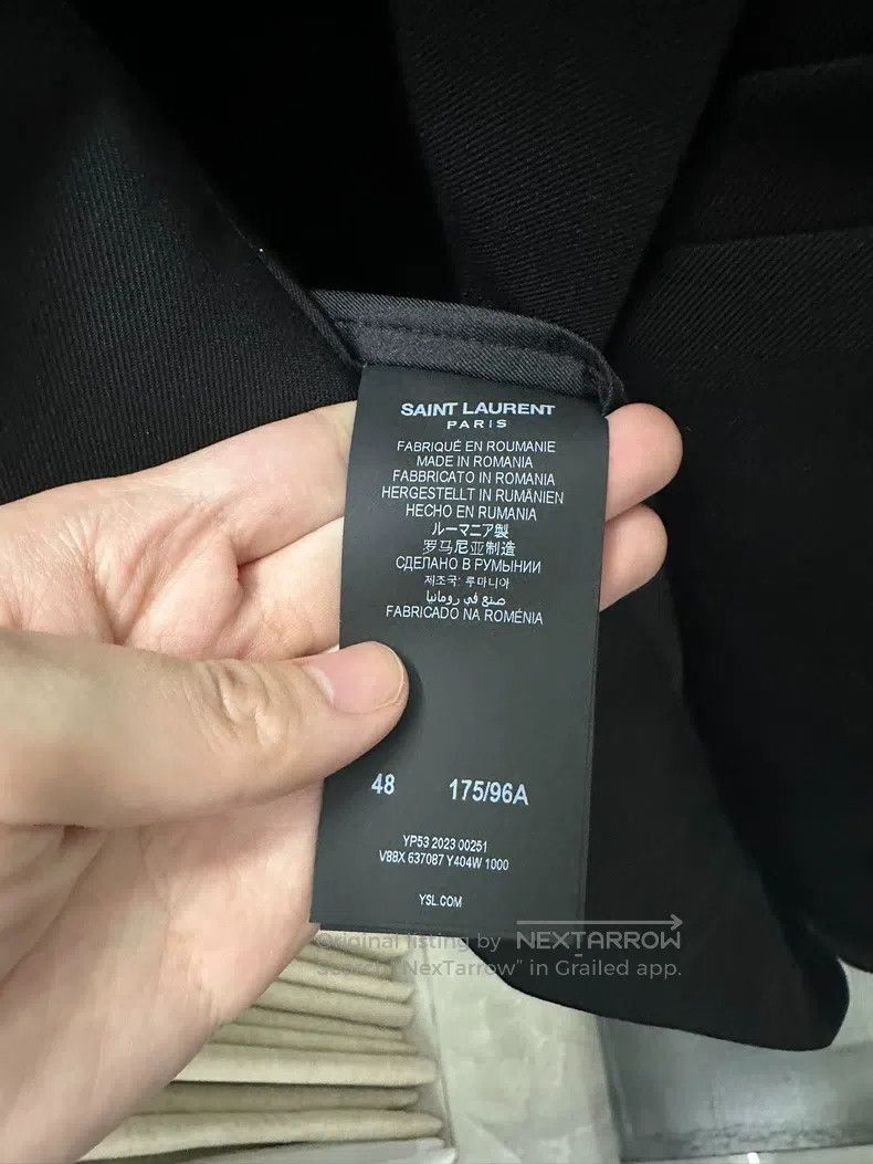 Saint Laurent Paris Saint Laurent Paris Classic Black Wool Smoking Suit Jacket Size US M / EU 48-50 / 2 - 4 Thumbnail