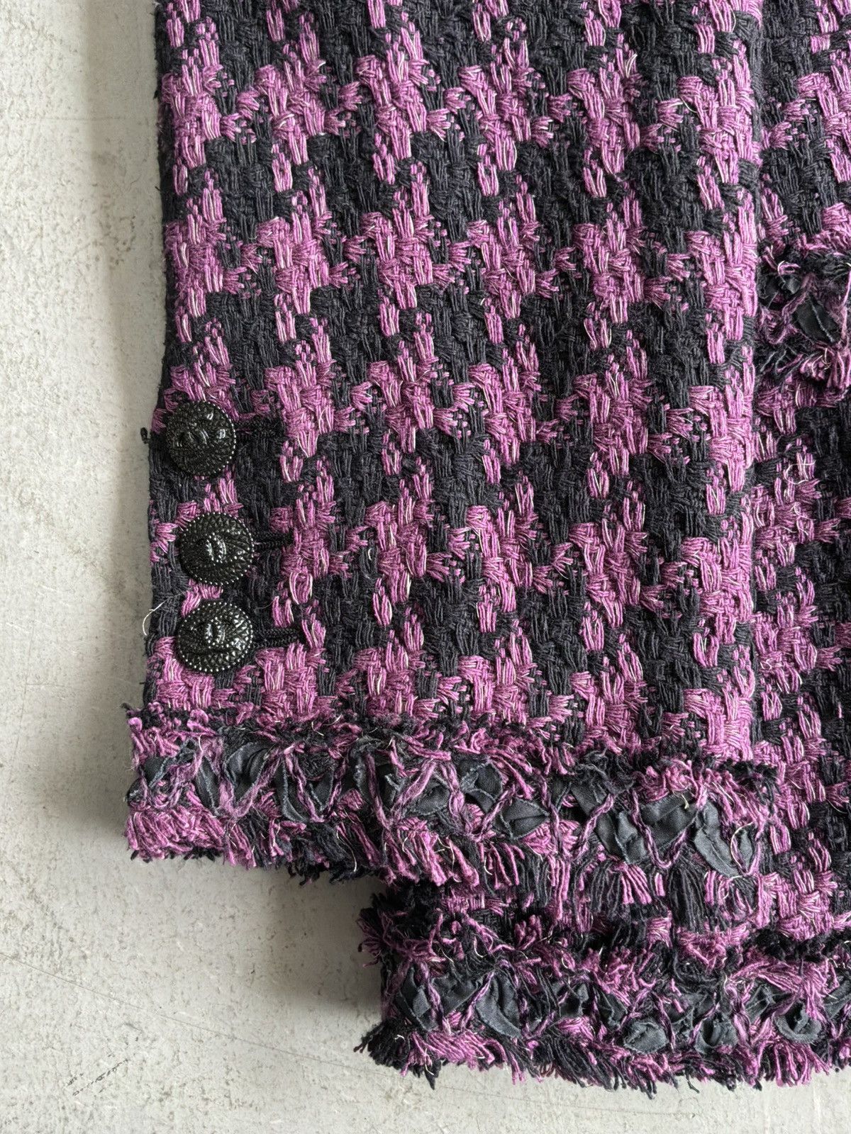 Chanel 2009 Chanel - Purple & Black Tweed Multipocket Tweed Blazer Size XL / US 12-14 / IT 48-50 - 7 Thumbnail