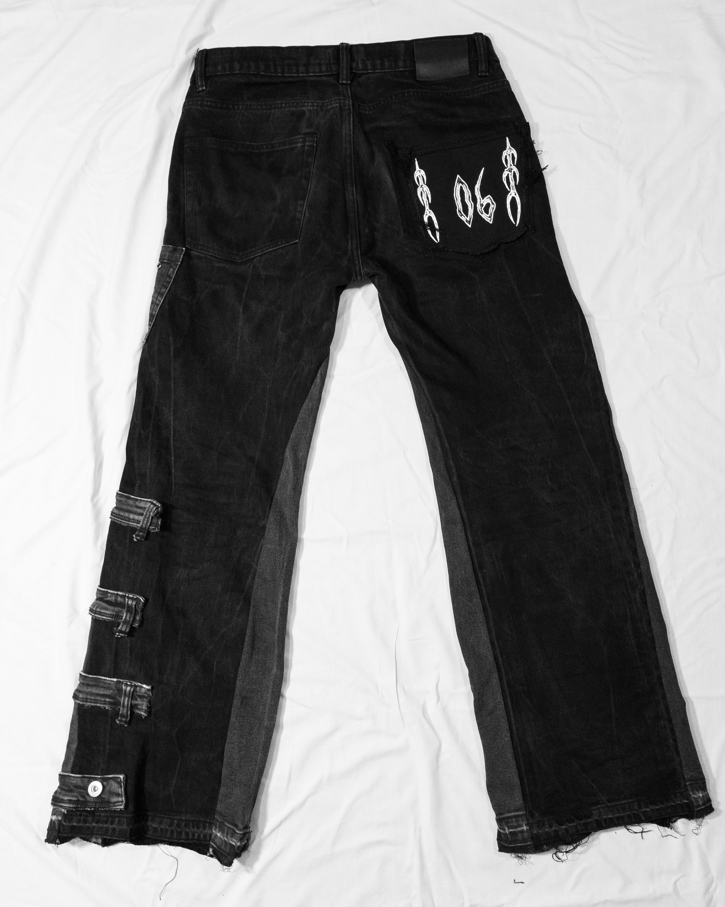 Designer × Distressed Denim × Streetwear Handmade Tribal