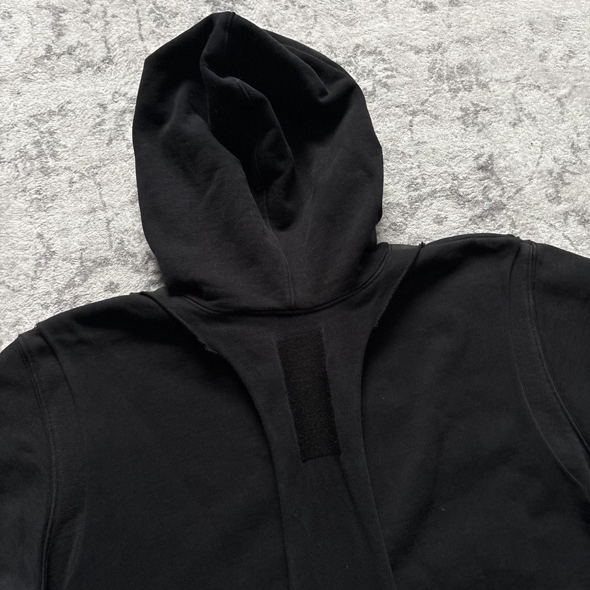 Rick Owens Drkshdw Rick Owens SLAB Layered Leather Hoodie | Size M Size US M / EU 48-50 / 2 - 12 Thumbnail