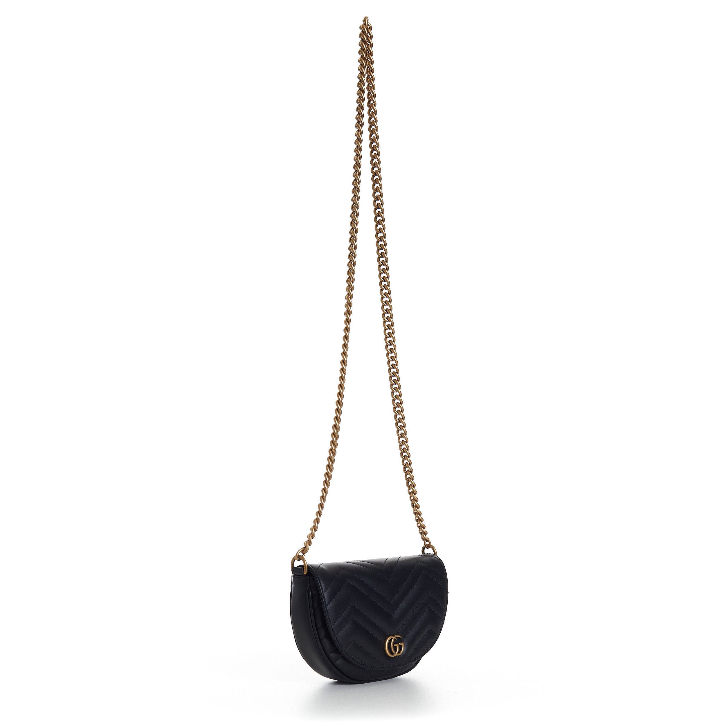 Gucci GG Marmont Matelassé Chain Mini Bag In Black Leather Size ONE SIZE - 17 Thumbnail