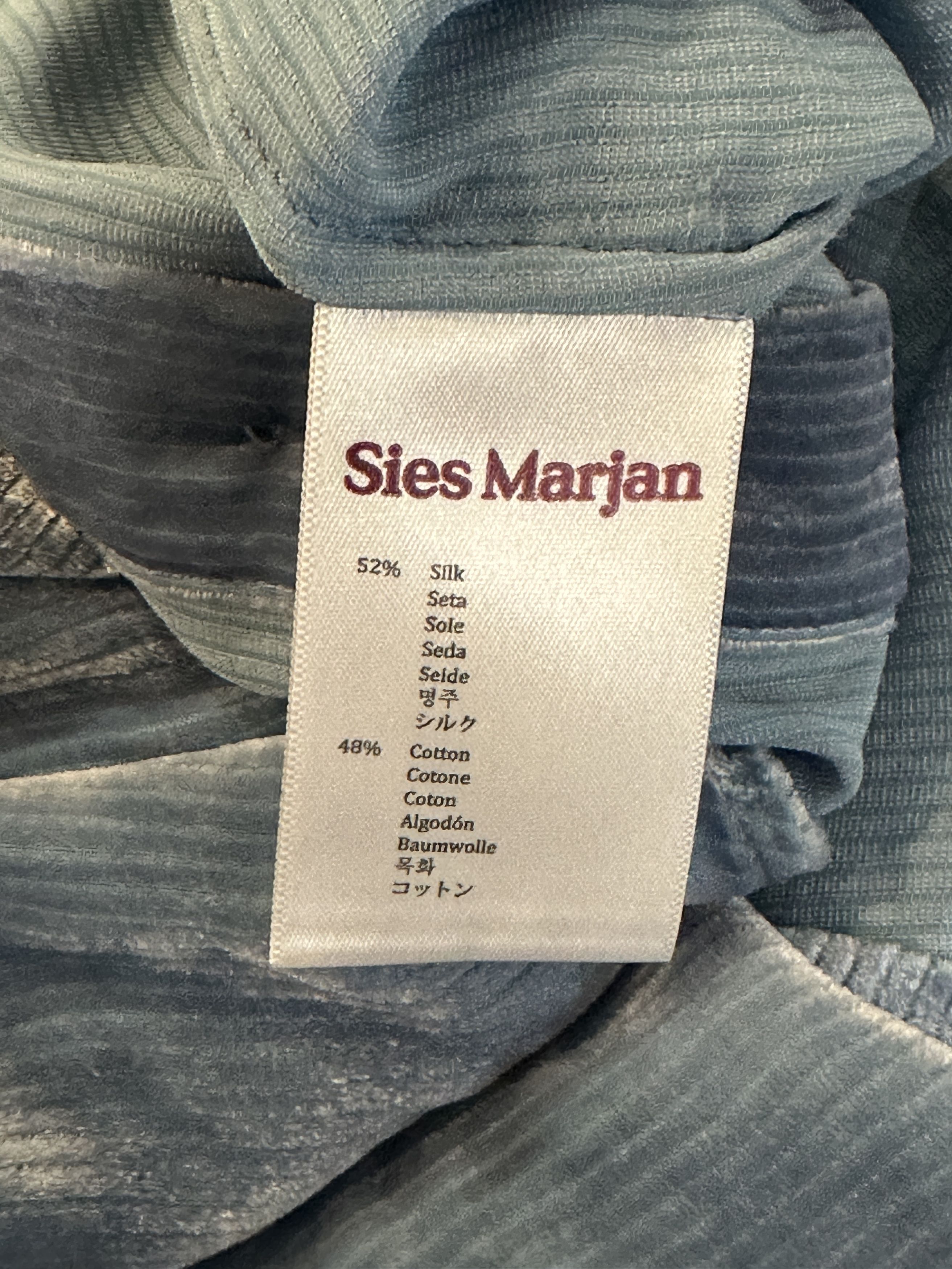 Sies Marjan Sies Marjan Light Blue Silk Corduroy Button Up Size US S / EU 44-46 / 1 - 8 Thumbnail