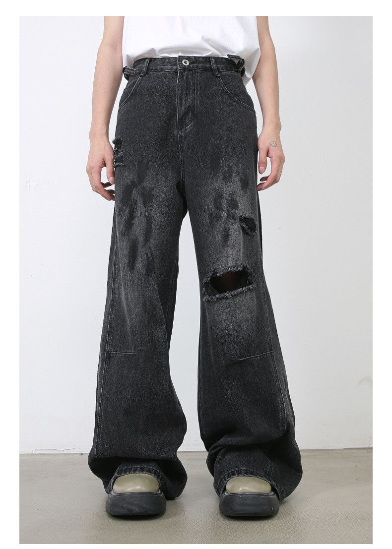 Vintage Street distressed men's loose ripped straight leg jeans Size US 32 / EU 48 - 1 Thumbnail