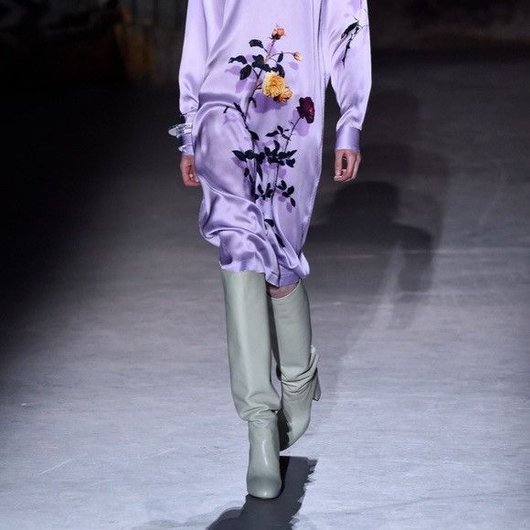 Dries Van Noten 🔥F/W20 Dries Van Noten Knee High Mint Calf Leather Boots Size US 9 / IT 39 - 2 Thumbnail