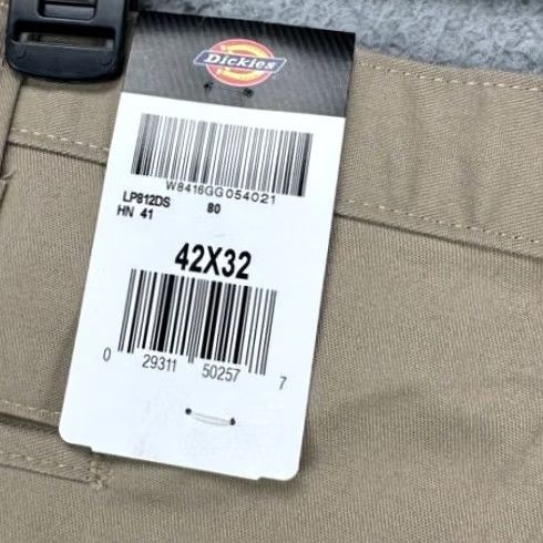 Dickies Dickies Pants Mens 42X32 Tan Khaki Chino Straight Flat Front Pockets LP812DS NEW Size US 42 / EU 58 - 2 Thumbnail
