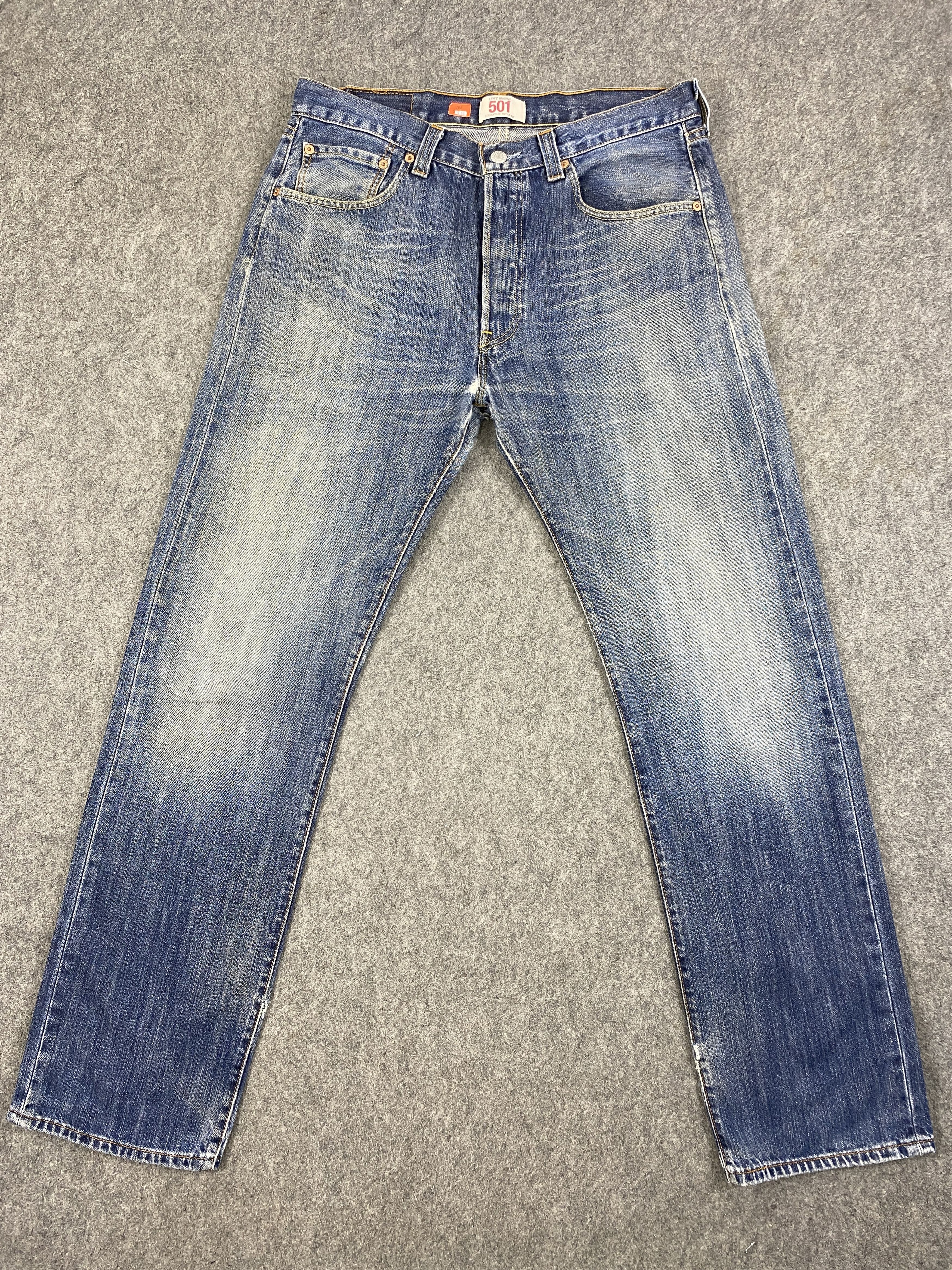 Japanese Brand istressed Blue Vintage Levi's 501 34x33 Denim -JN2480 Size US 34 / EU 50 - 1 Thumbnail