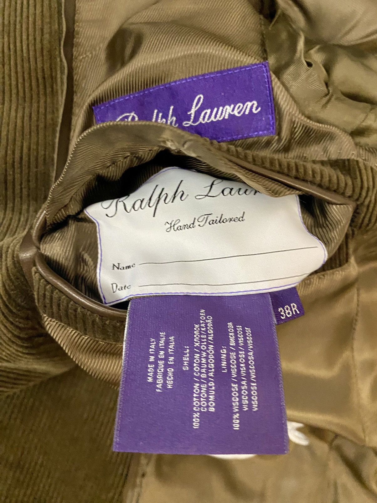 Ralph Lauren Purple Label RLPL 🇮🇹 English Corduroy Suede Patch Collectors Jacket 38R NW Size 38R - 4 Thumbnail