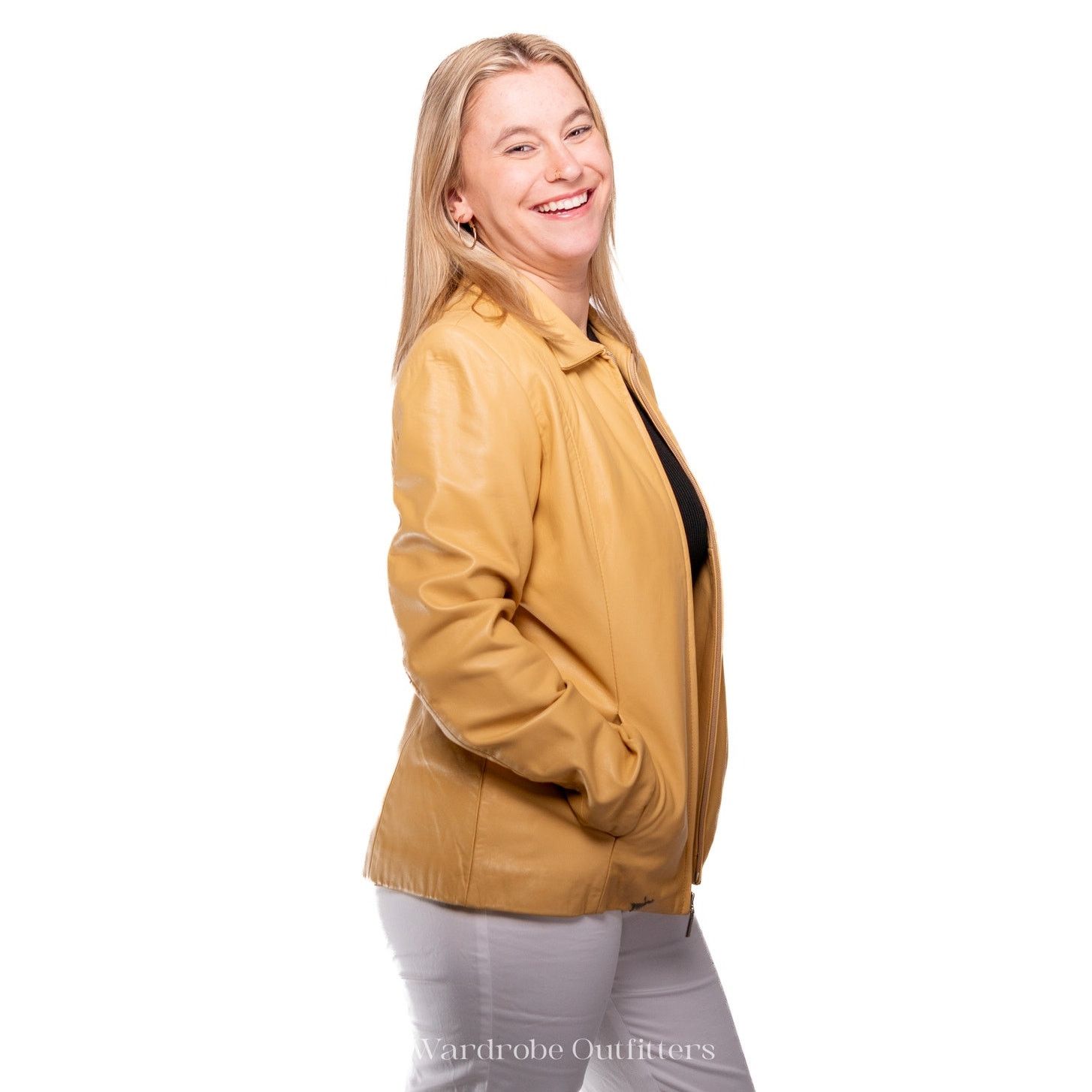 Wilsons Leather Wilsons Tan Leather Moto Jacket Blazer Size M / US 6-8 / IT 42-44 - 7 Thumbnail