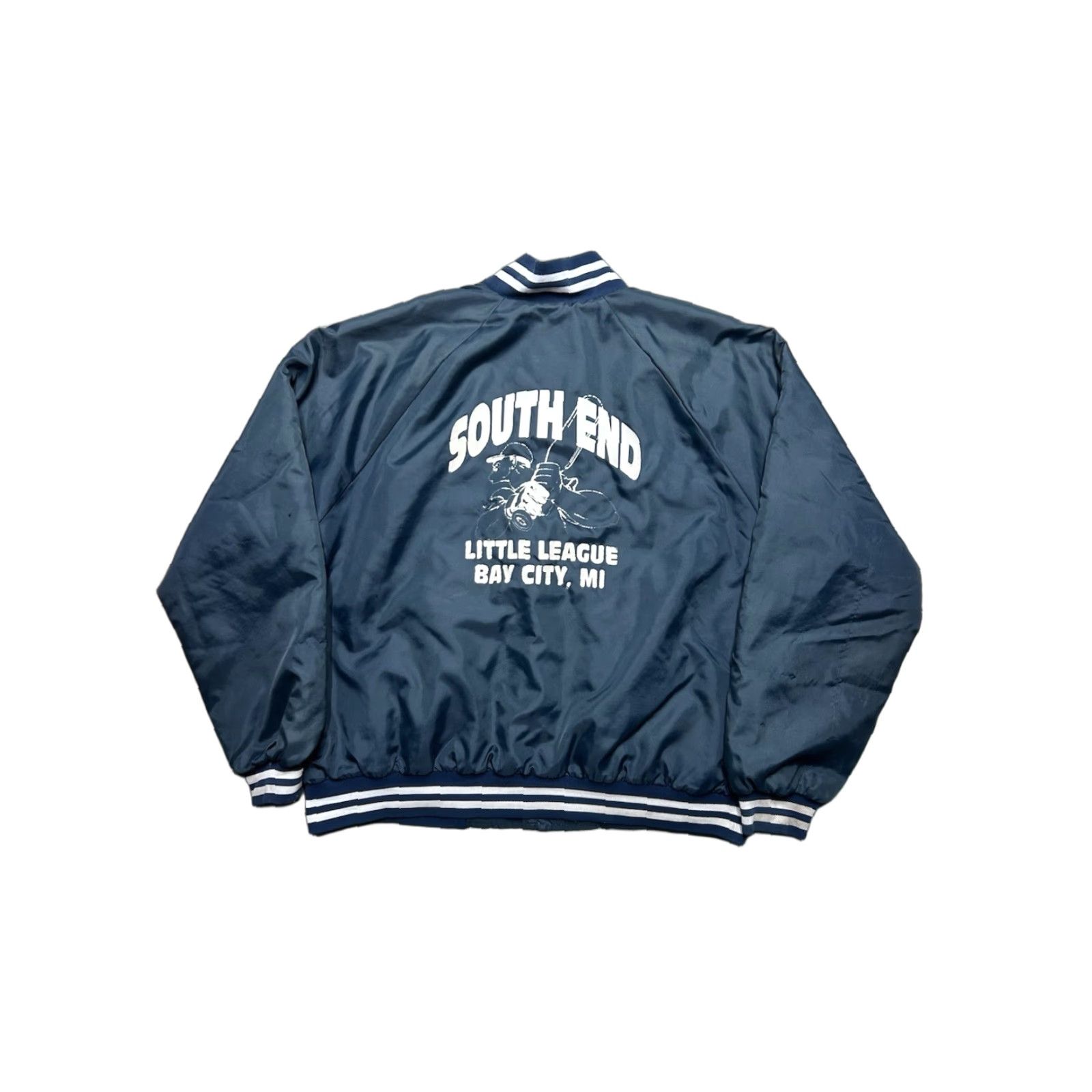 Vintage VINTAGE 80s Satin Jacket South End Little League Baseball Bay City Michigan XL Jacket Men Womens? Size US XL / EU 56 / 4 - 1 Thumbnail