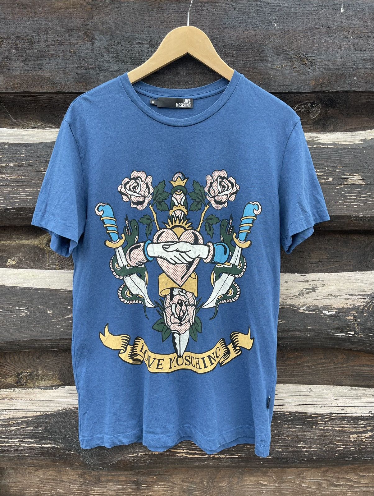 Ed Hardy × Moschino Love Moschino ed hardy style blue print t-shirt Size US M / EU 48-50 / 2 - 1 Thumbnail