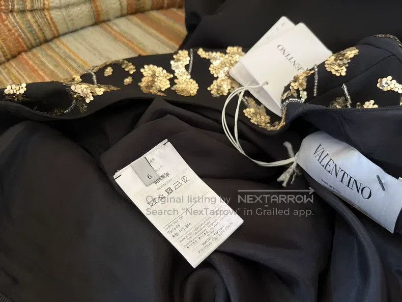 Valentino Valentino Black and gold dress Size S / US 4 / IT 40 - 3 Thumbnail
