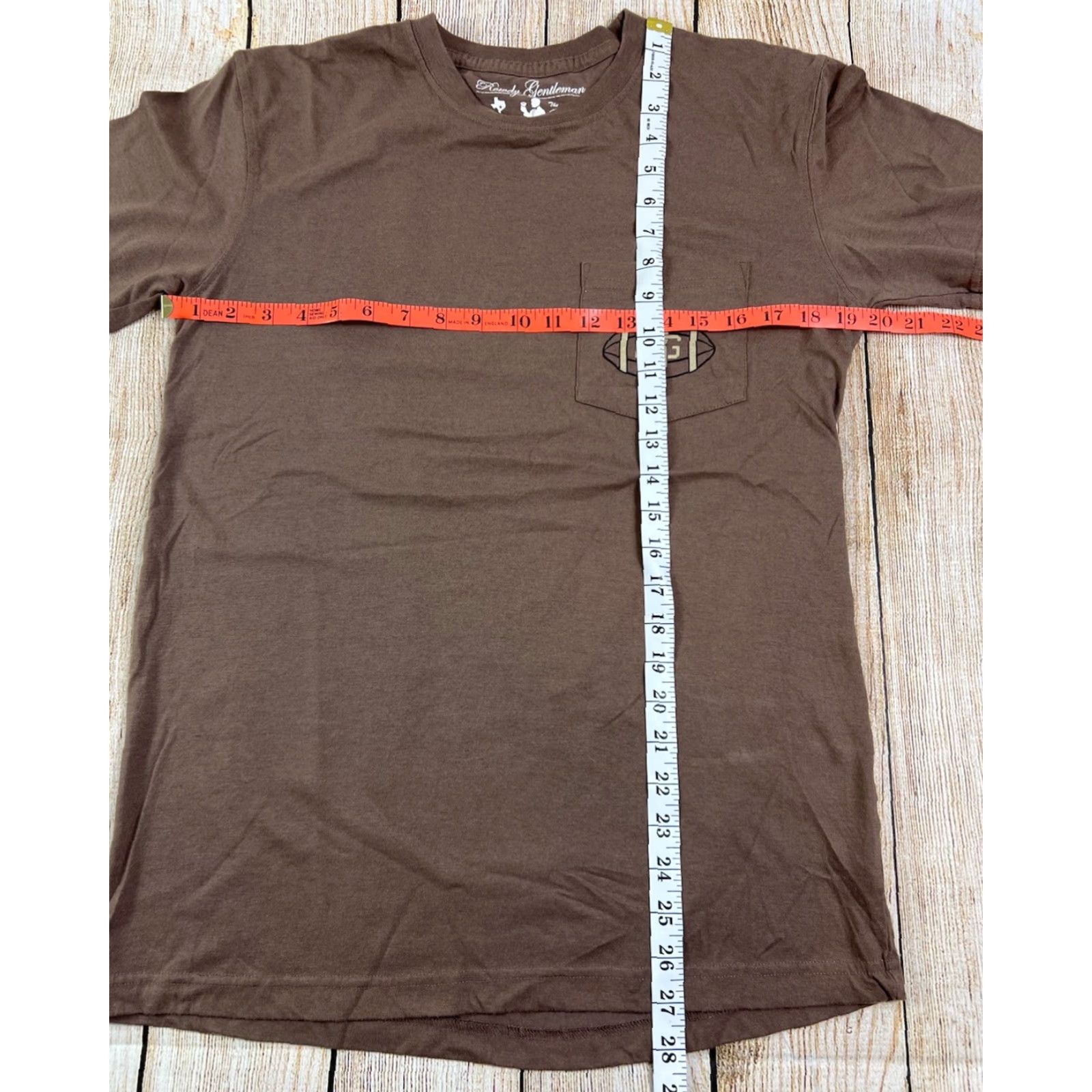 Vintage Rowdy Gentleman T-Shirt Brown Mens Medium Pocket Tee Short Sleeve Graphic Print Football Theme Modern Tee Regular Fit Size US M / EU 48-50 / 2 - 5 Thumbnail