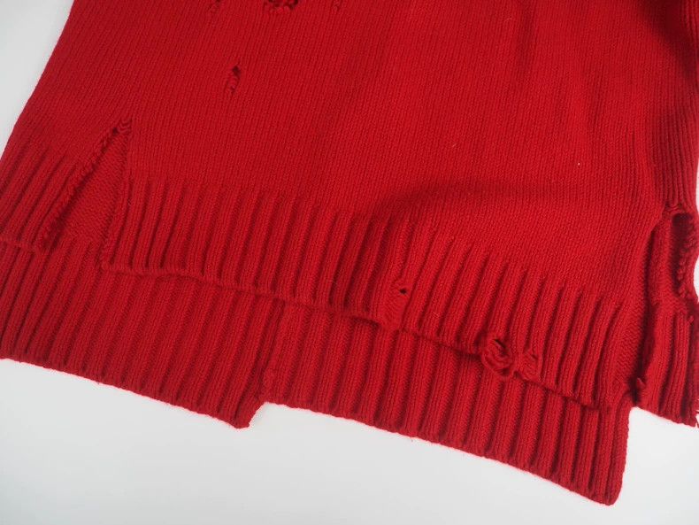 Ambush Design AMBUSH Red Ripped Knit Sweater 2503-Nextarrow Size US M / EU 48-50 / 2 - 4 Thumbnail